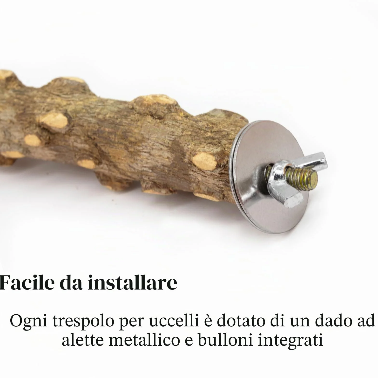 4 Pz Posatoi per Uccelli, Posatoi in Legno, Ramo D'uva Naturale Giocattolo per Pappagalli per Uccelli, Trespolo Posatoio Supporti per Uccelli in Legno Naturale per Piccolo Medi Pappagalli