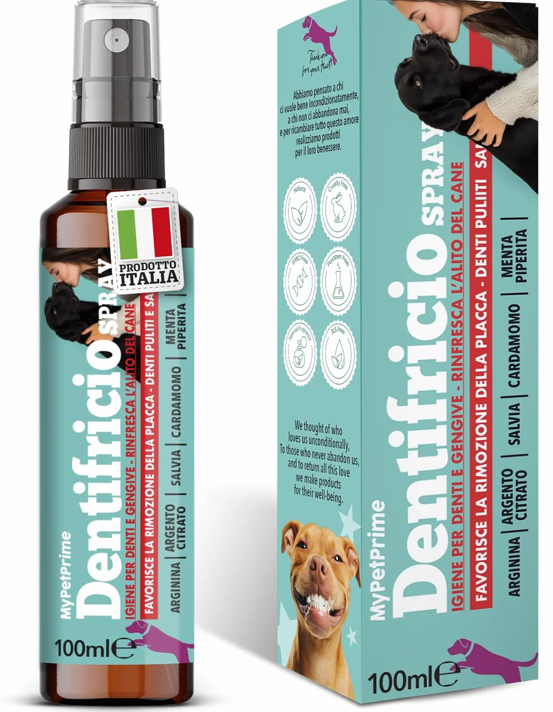 MyPetPrime Dentifricio per Cani Spray con Argento Citrato e Arginina 100 ml