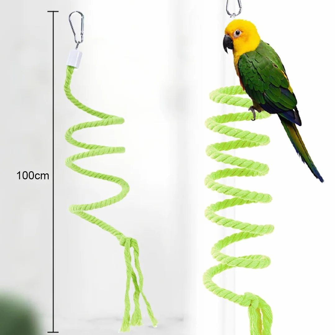 Uno Giochi Per Uccelli, 1 m Scale Con Cordino, Giocattoli Per Pappagallini, Accessori Per Gabbie Per Pappagalli, Trespolo Per Pappagalli Cacatua
