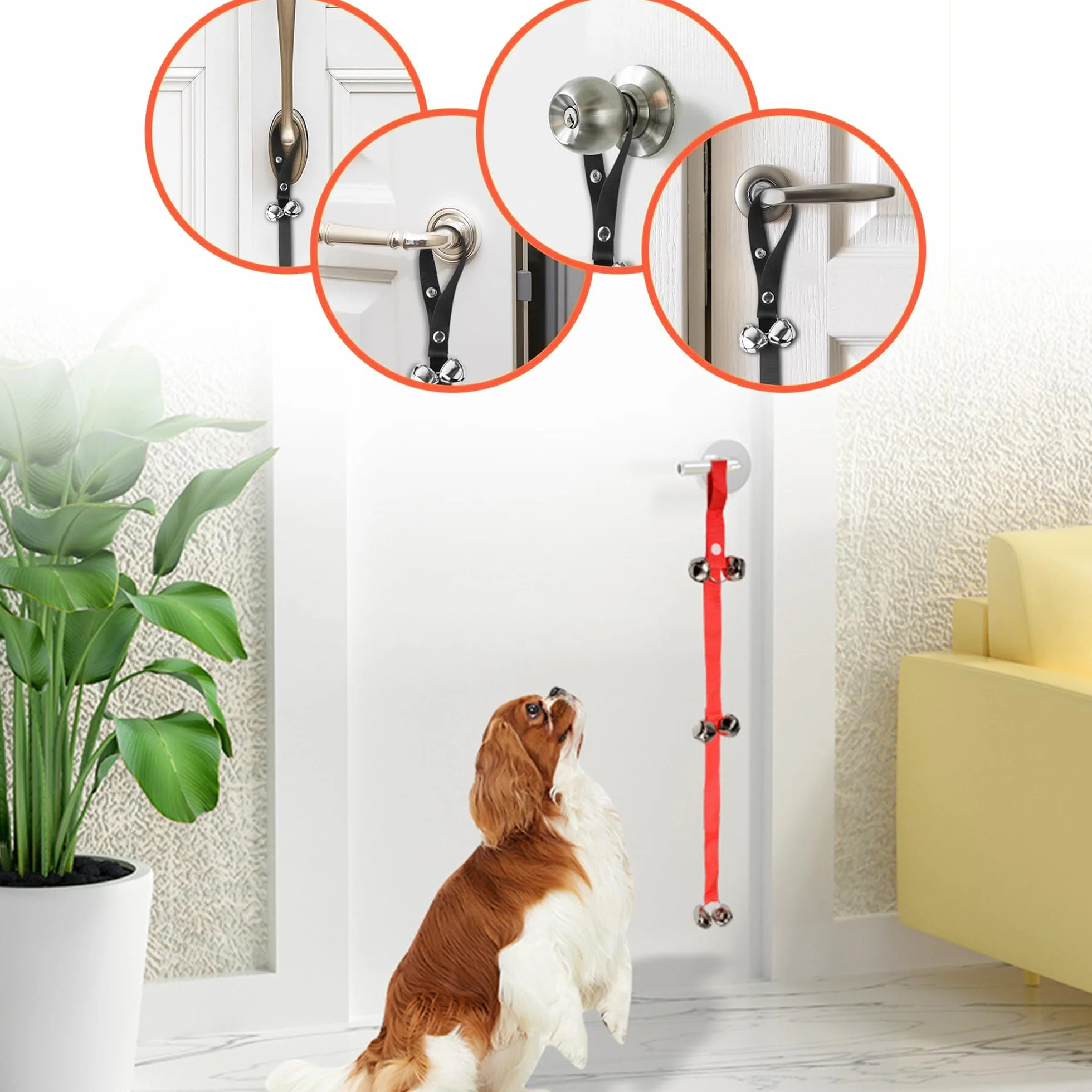 Cane Formazione Campanelli, Cane da Campana del Cane Bells Cucciolo di addestramento del WC, Campanello Interno di addestramento Rosso