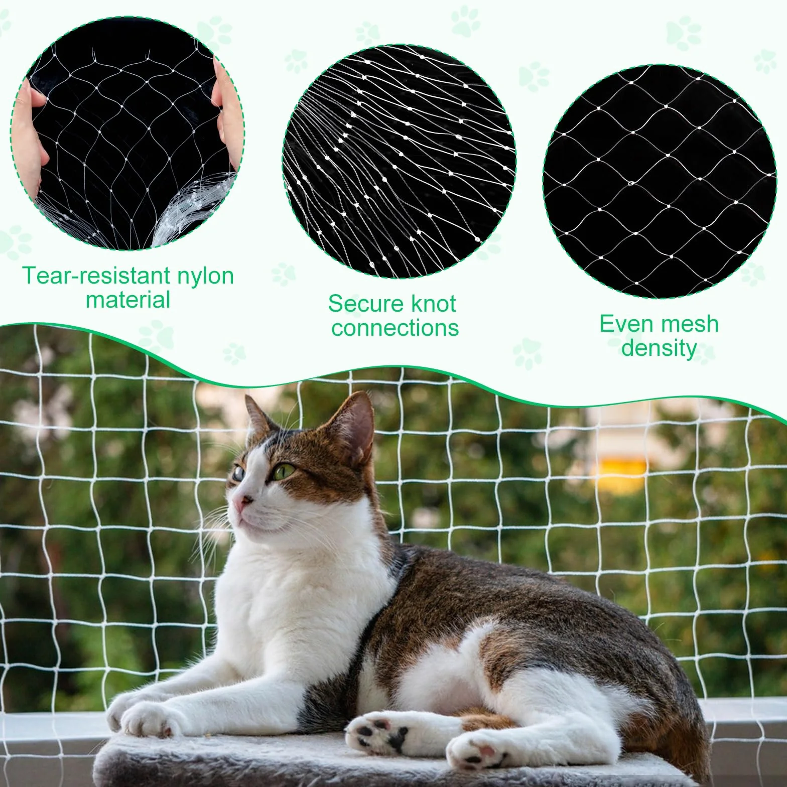 Rete per Gatti, Rete Gatti Balcone 10 x 3 m Rete Protezione Gatti Balcone, Bianco Rete Balcone per Gatti, Rete Anti Uccelli, Multifunzione Rete Gatti per Balconi, Porte, Finestre, Scale, Giardini