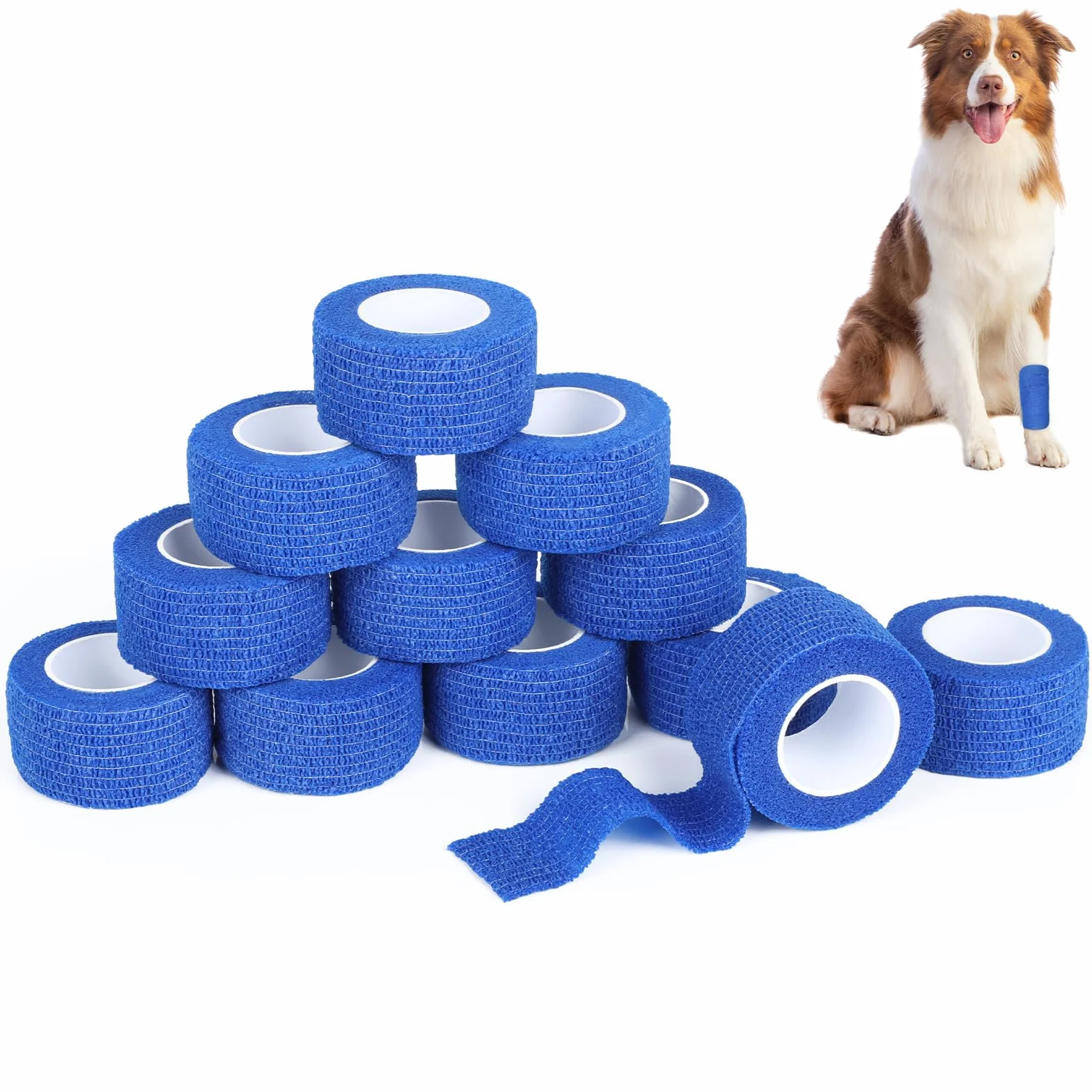 Cozary Bende Elastiche Autoadesive per Animali 2.5 cm x 4.5 m Ipoallergeniche Impermeabili Traspiranti