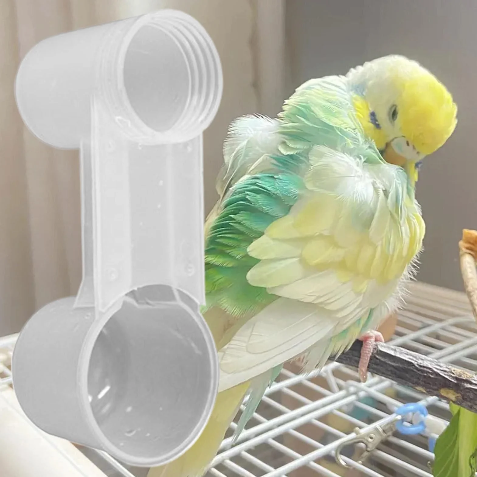 Abbeveratoio per pollame | Abbeveratoio per uccelli a gabbia con bottiglia - Dispenser a due porte per piccioni parrocchetti fringuelli galline giardino casa