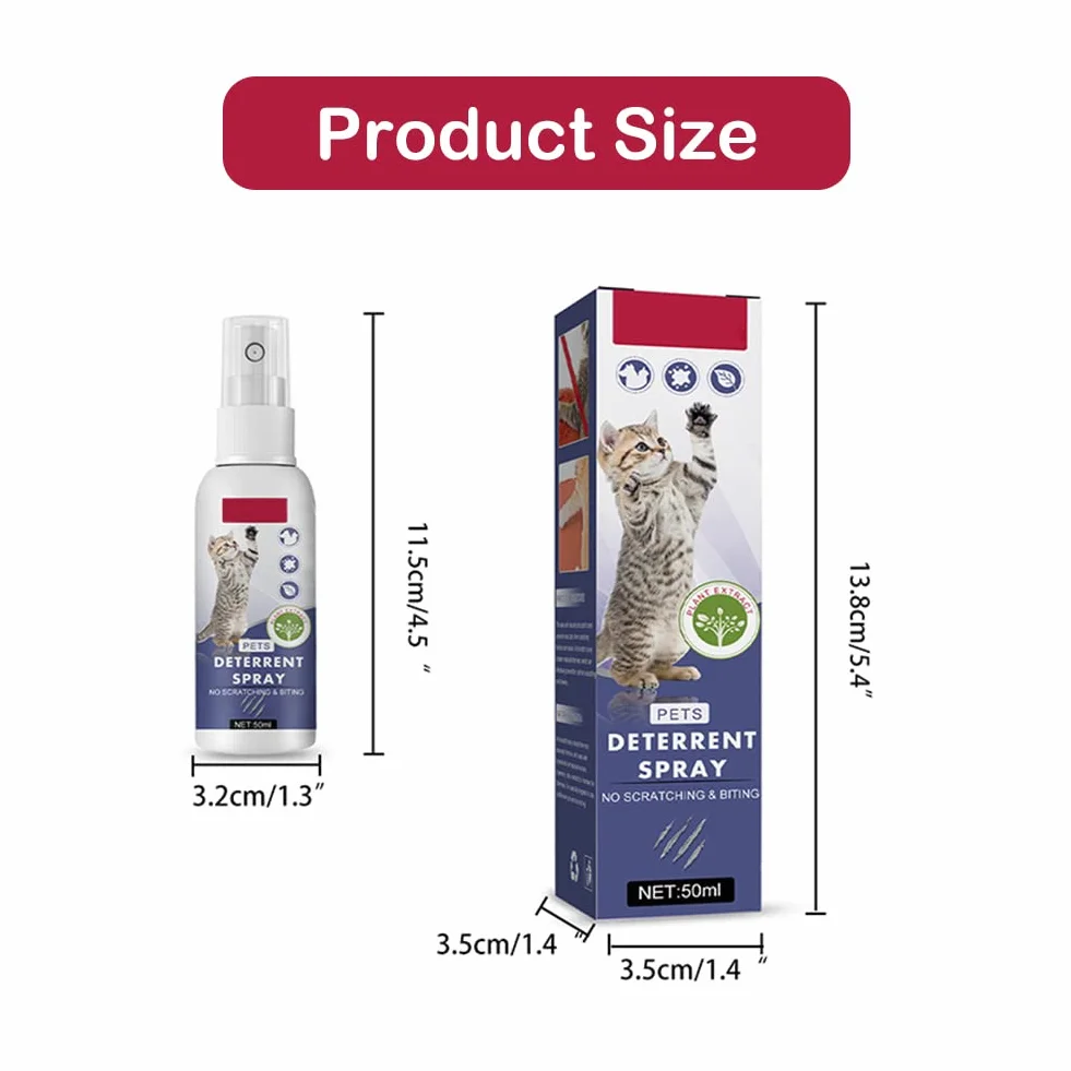 Spray AntiGraffio,Spray AntiGraffio Gatto,Spray AntiGraffio Gatti Divano,Protegge i Mobili,Spray Addestrativo per Allenare Il Comportamento degli Animali Domestici,50 ML