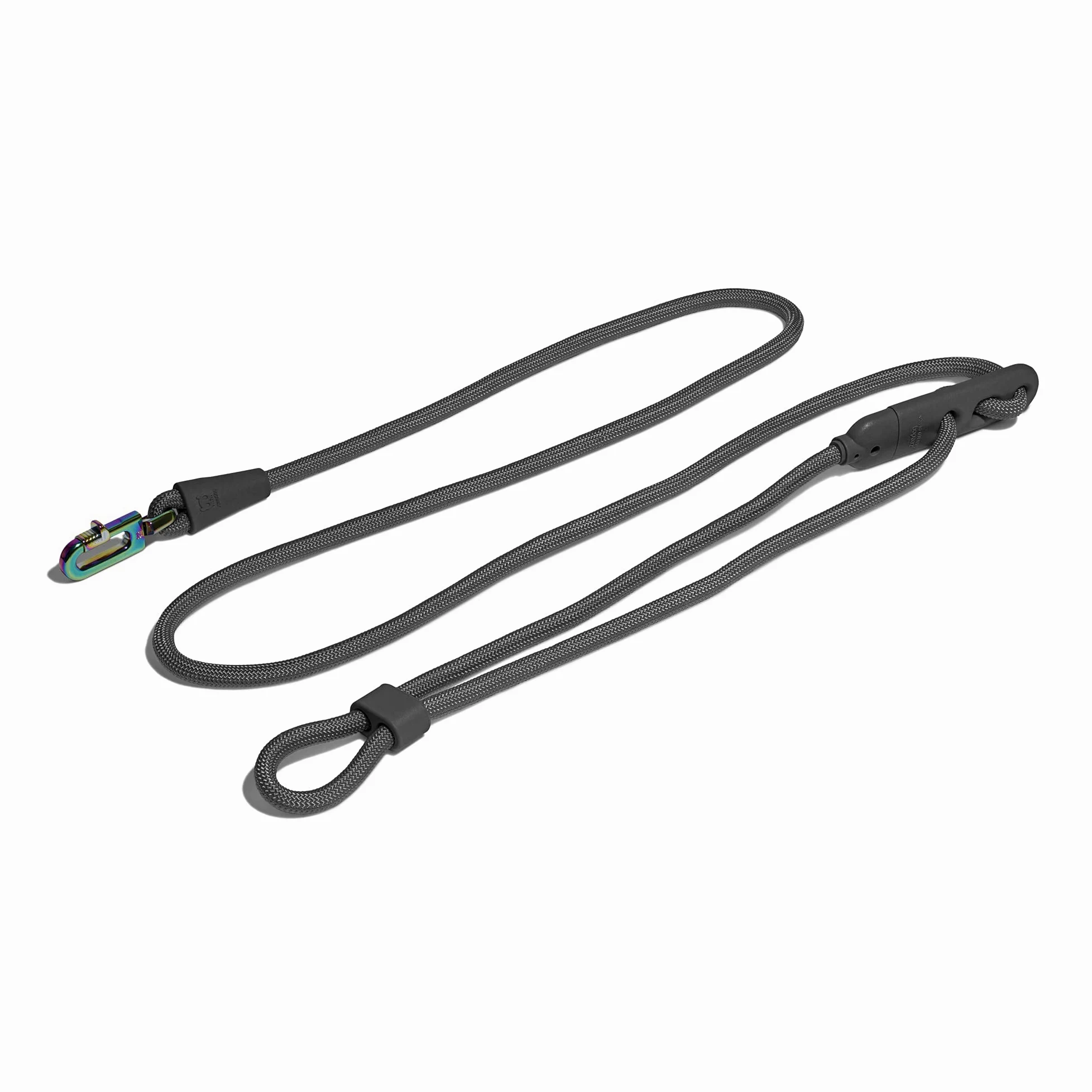 Guinzaglio per cani grigio titanio 3 in 1, per un uso senza mani, versatile, in corda, da indossare a tracolla, regolabile in lunghezza
