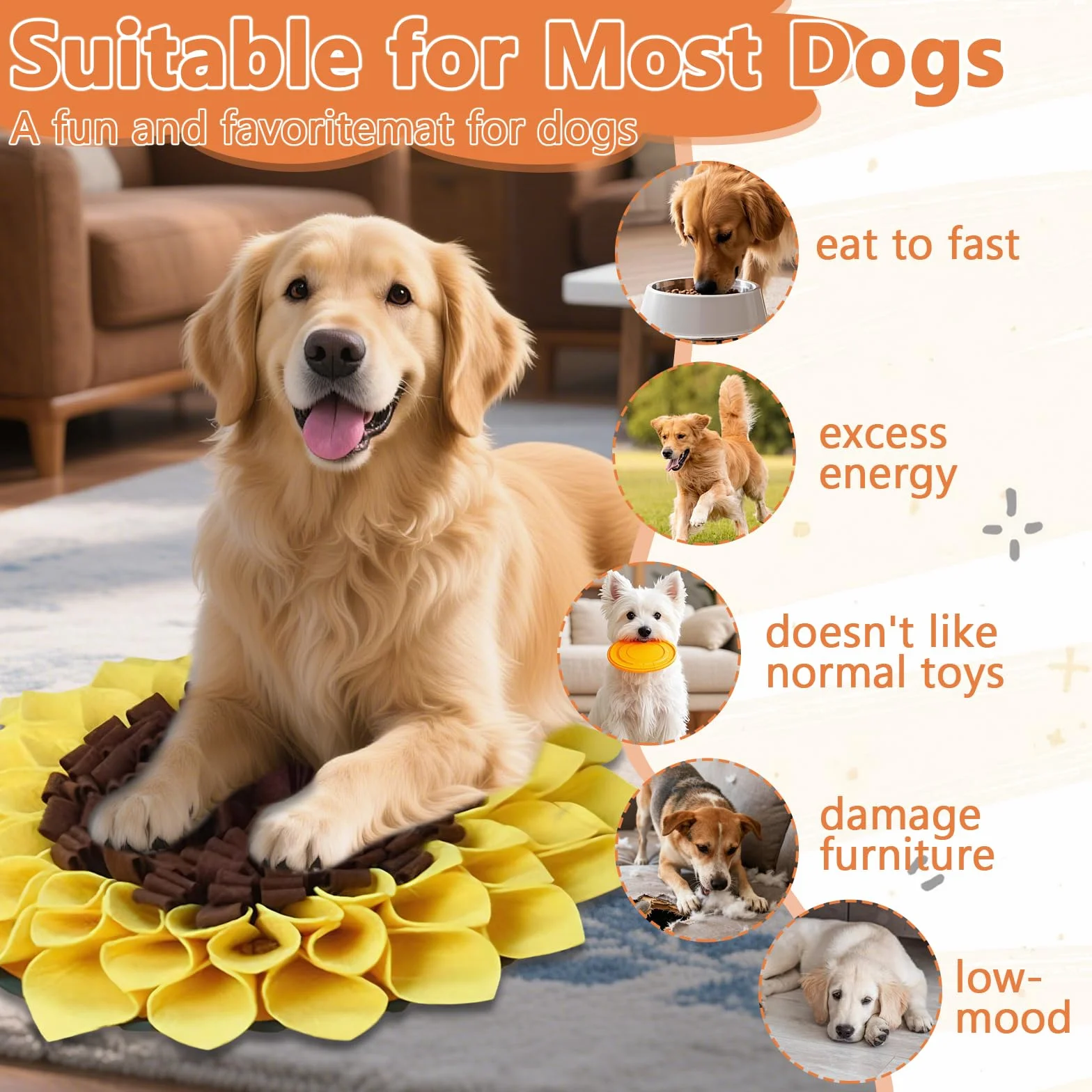 Tappeto Olfattivo Cane,Tappeto Sensoriale Cane,Snuffle Mat Per Cani,Per L'allenamento Cognitivo E Olfattivo,Alimentazione Lenta E Riduzione Dello Stress,Contiene 1X Dentizione Cani