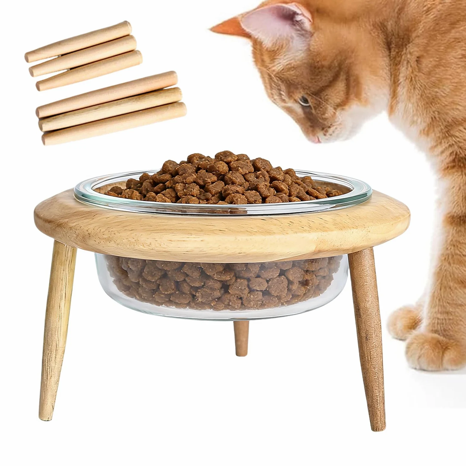 per il Cibo per Gatti in Posizione Elevata Con Supporto Anti Rigurgito Per | Vaschetta Inclinata Per Gatti Con Altezza Regolabile Per Appartamento Cucina Salotto Camera da