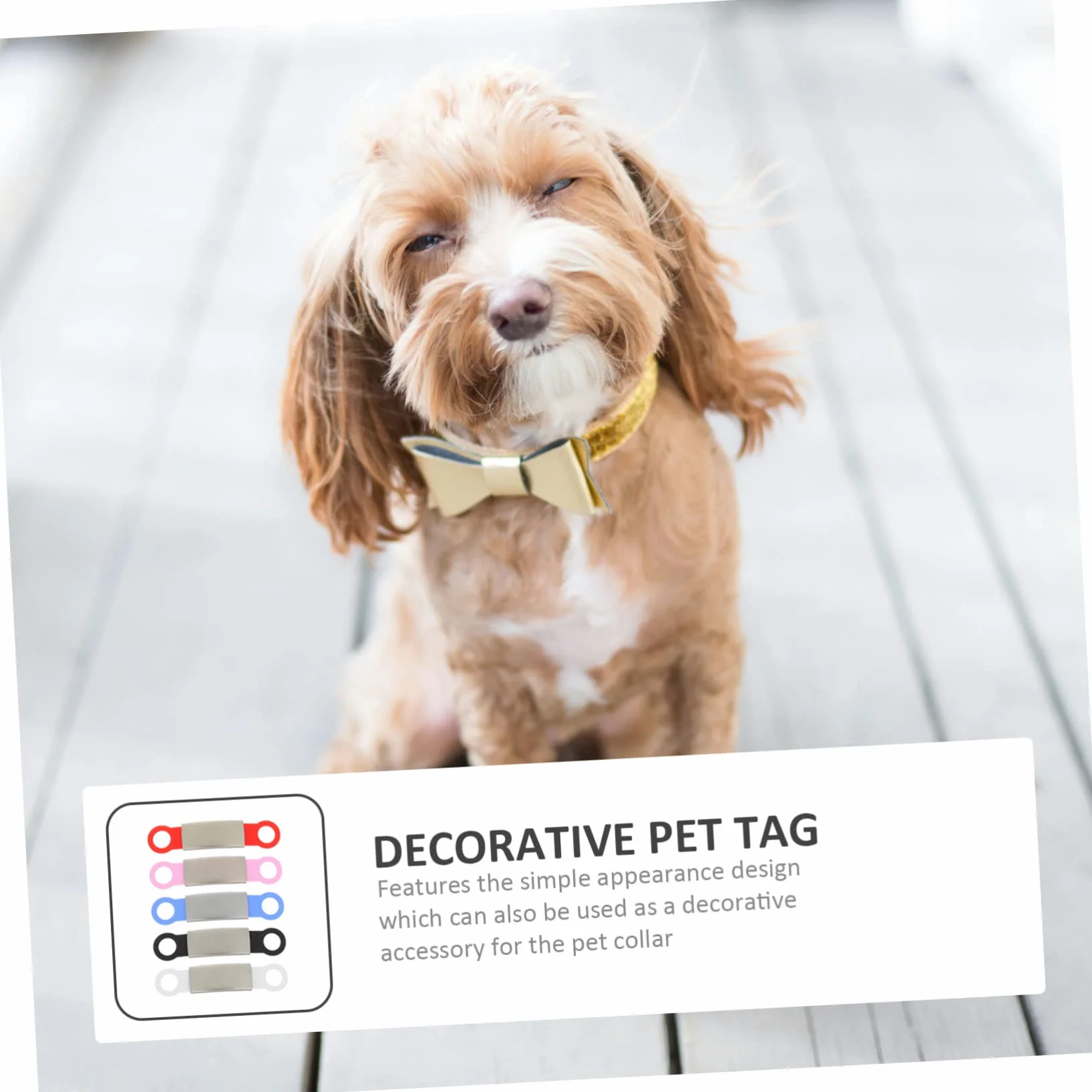SUPVOX 4 Set di Targhette Identificative per Animali Domestici Telefono Targhette Incise per Cani E Gatti Accessorio per Collare Antigraffio 5 Pezzi*4