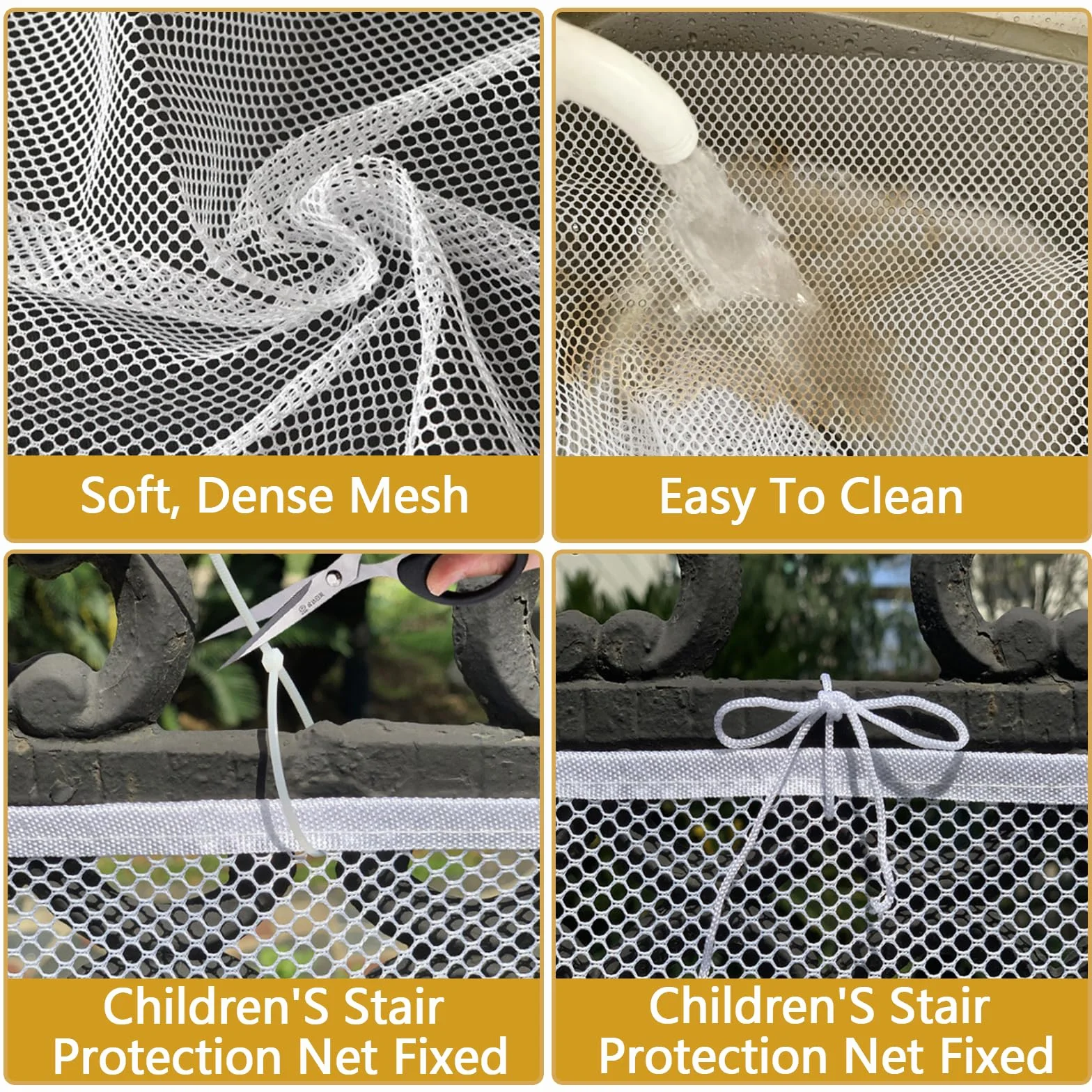 Rete di Sicurezza per Bambini Scale 6x0.9m Rete Protezione Gatti Balcone Rete per Balconi Esterni Bambino Regolabile Robusta Rete di Sicurezza Scale per Ringhiere,Giocattoli,Cani,Domestici