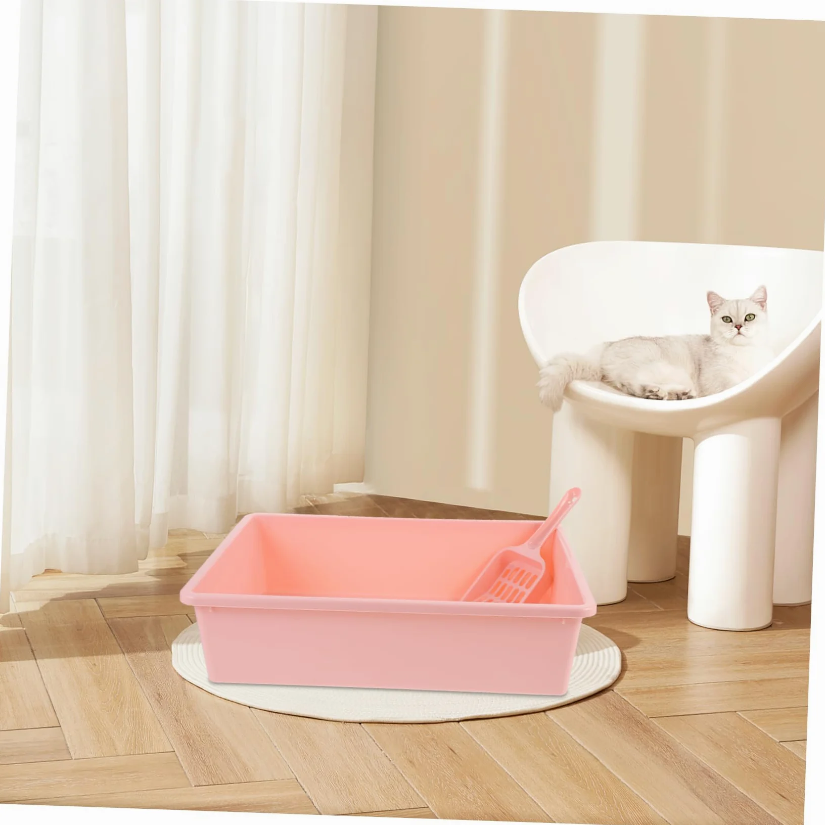 Beavorty 1set Lettiera Per Con Design e Resistente Per Mantenere La Colore Rosa Compatte