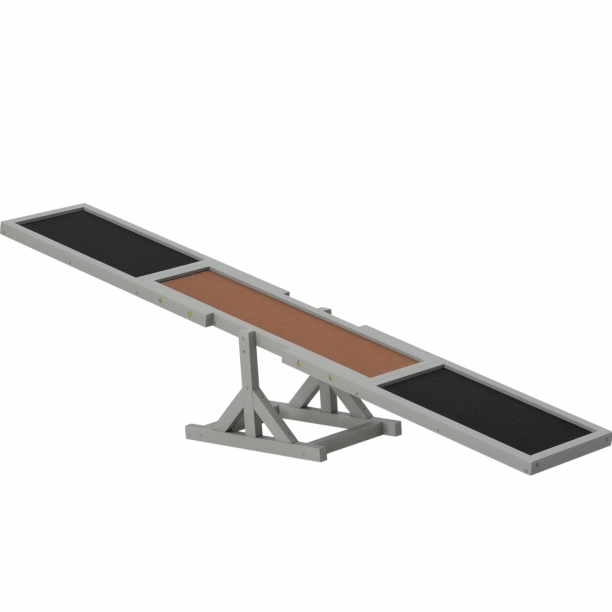 PawHut Agility Sport Dog Seesaw - Altalena per Cani - Attrezzatura per l'addestramento dei Cani - Legno di Abete Pre-Oliato Antiscivolo Feltro bituminoso Grigio Nero