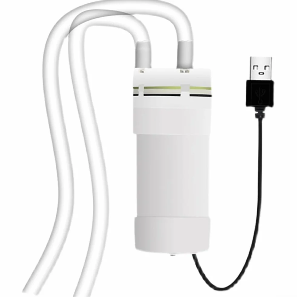 Mini Pompa Acqua Elettrica - 5V Pompa Vuoto Autoadescante Alimentata USB Con Tubo Da 6MM - Per Pompaggio Acquario Da Giardino Domestico Portatile - Portata 4L/min(3 Metri)
