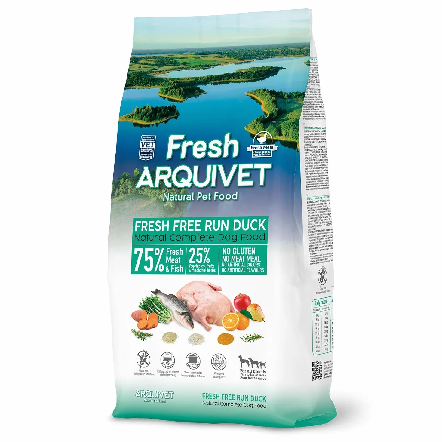 Arquivet Fresh Free Run Duck 10 Kg Cibo umido per anatre in esecuzione libera