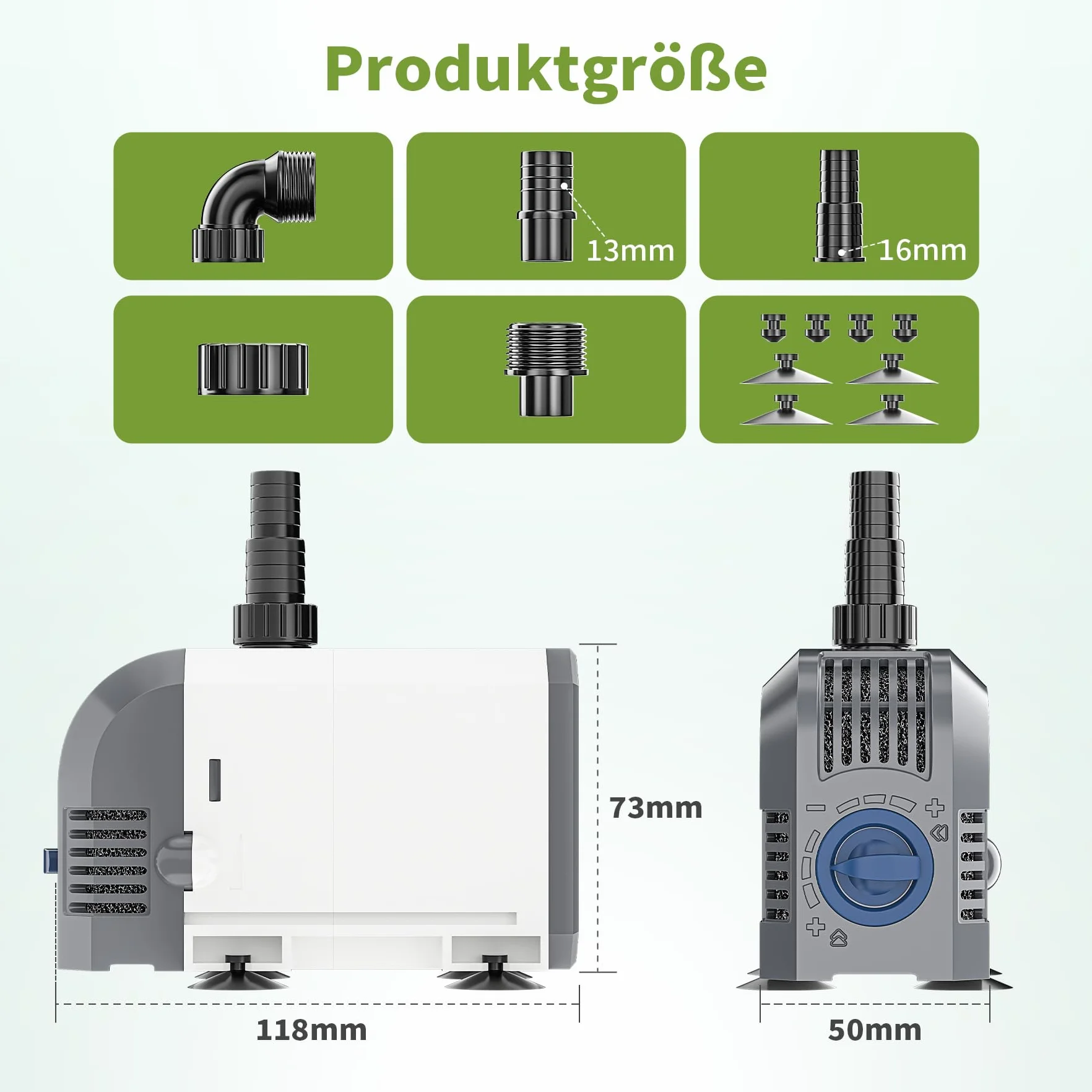 Forever Speed Aquarium Pumpe Teichpumpe 900L/h Tauchpumpen Wasserpumpe für Gärten, Aquarium, Teich, Brunnen 20W