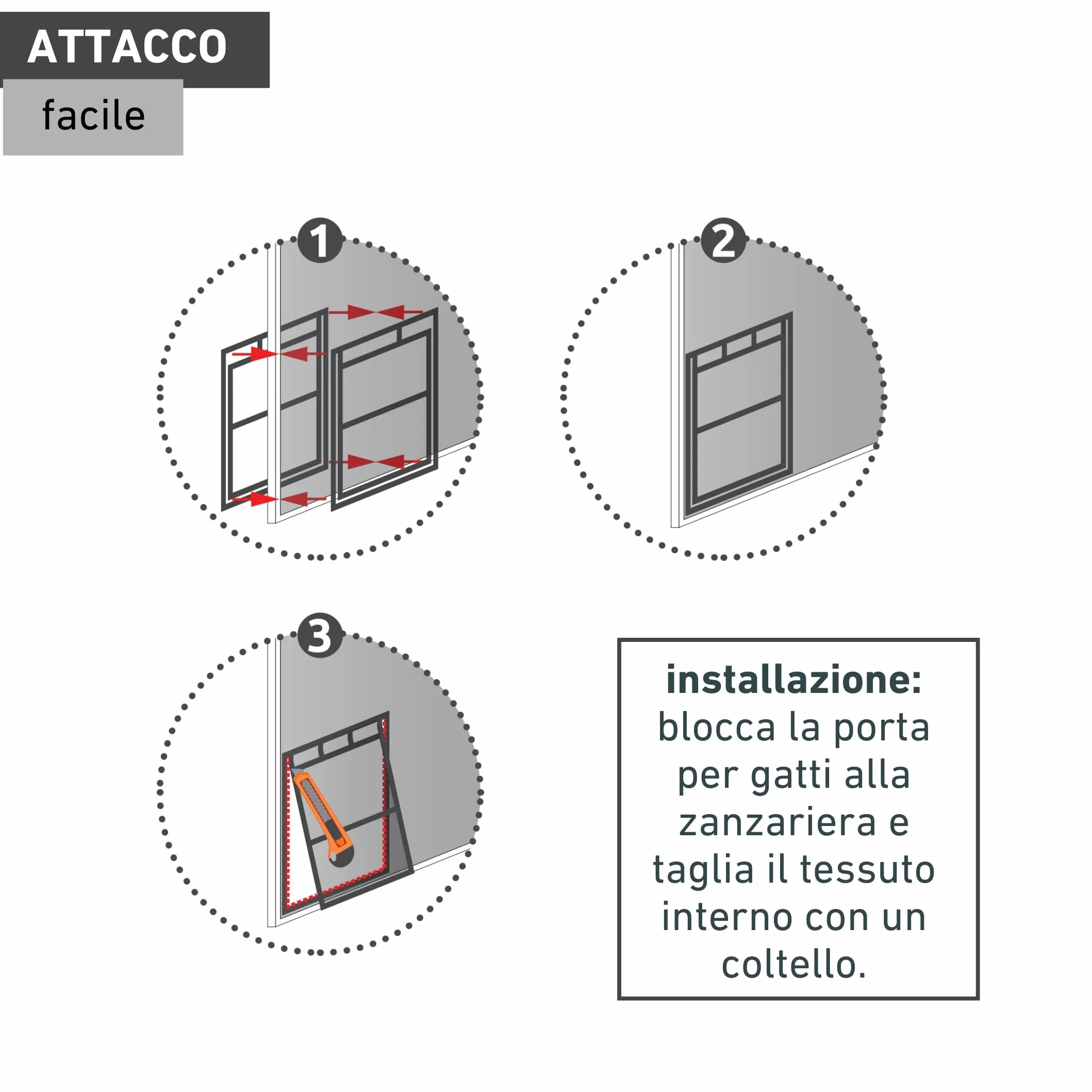 Windhager, 03333 Gattaiola Con Easyclip di montaggio, telaio per protezione dagli insetti, Nero, bloccanile, 20 x 25 cm