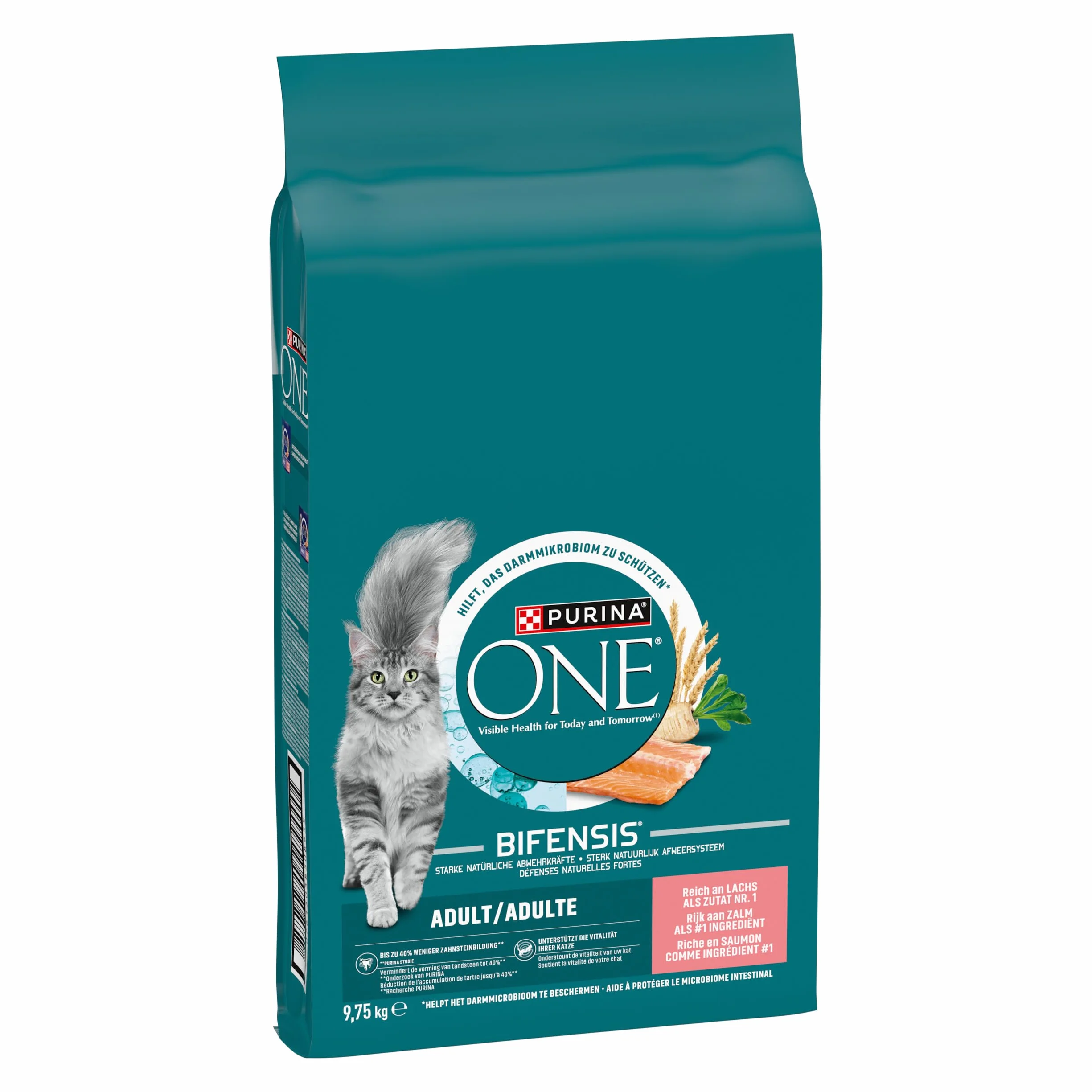 Purina One Bifensis Crocchette Gatto Adult Ricco in Salmone e Cereali Integrali 9.75 Kg