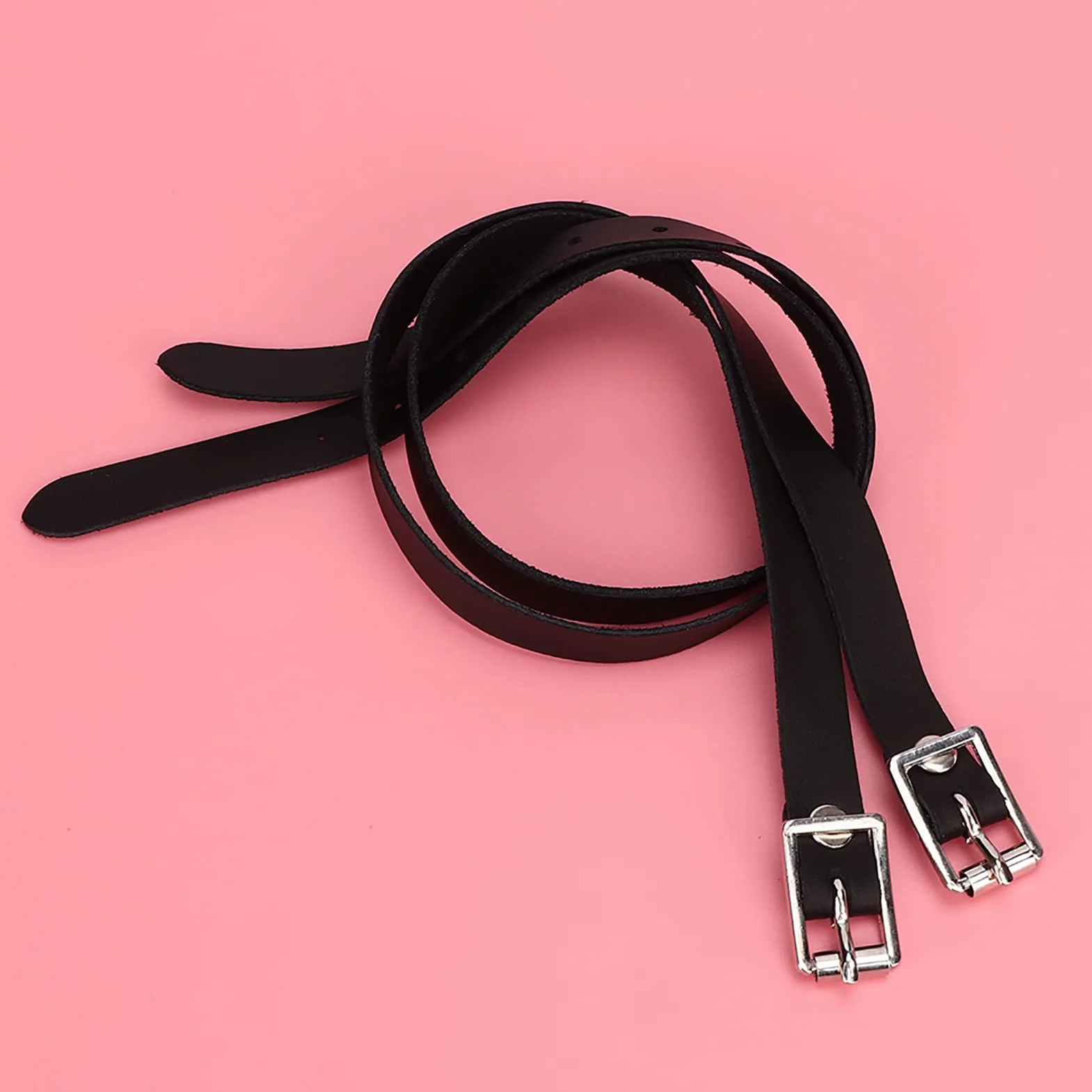 Cinturino in pelle english spur straps 1 paio di cinghie per speroni, con fibbia in acciaio inox, accessori per attrezzi da cavallo, 50 cm, nero staffili equitazione inglese nan