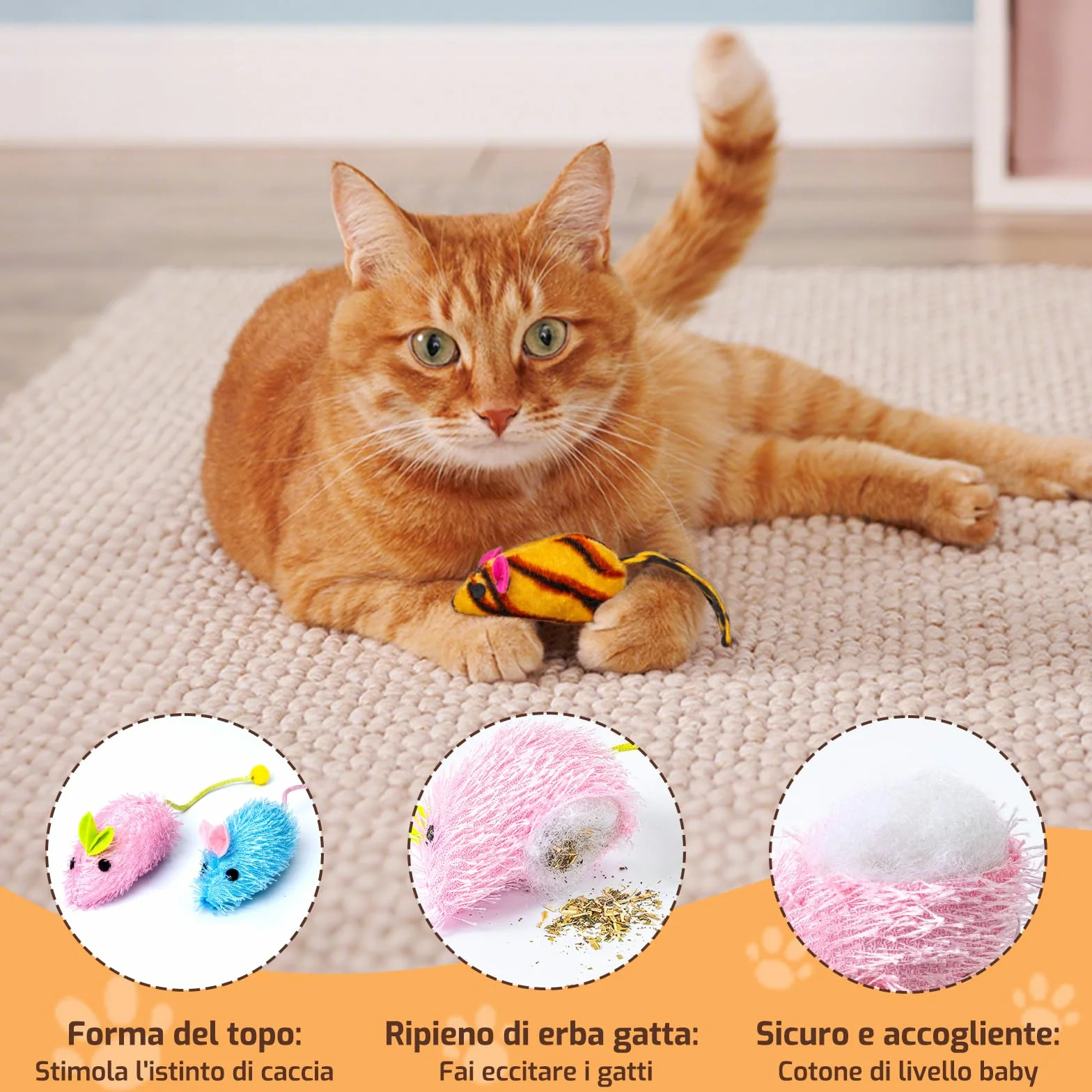 Giochi per gatti,Giocattoli Erba Gatta per Gatti,Sicuri e Divertenti,Forme Multiple