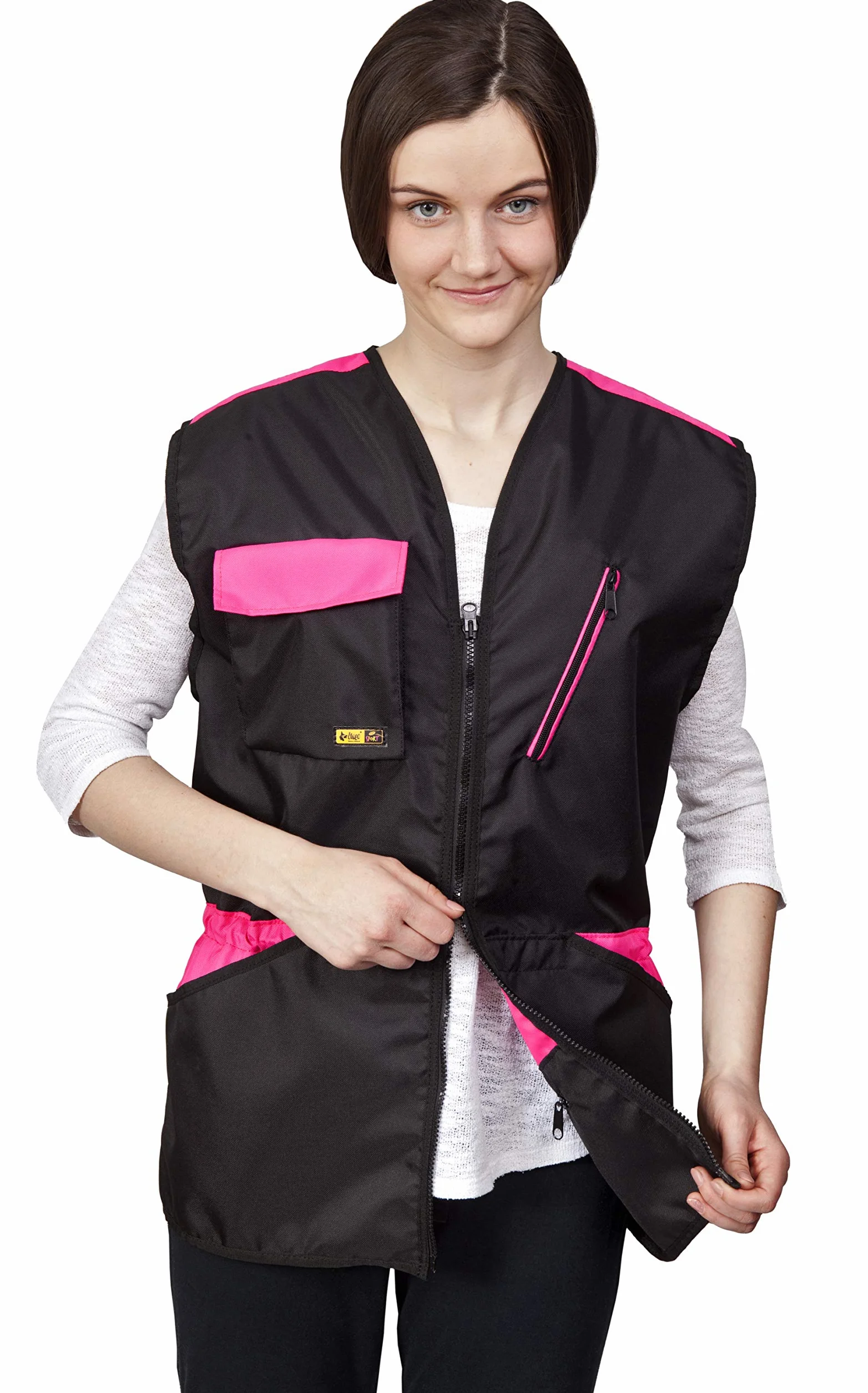 Dingo Gilet Addestramento Cani Sport Agilità Recupero Obbedienza Cerniera a 2 Vie Coulisse Vita Rosa Taglia S