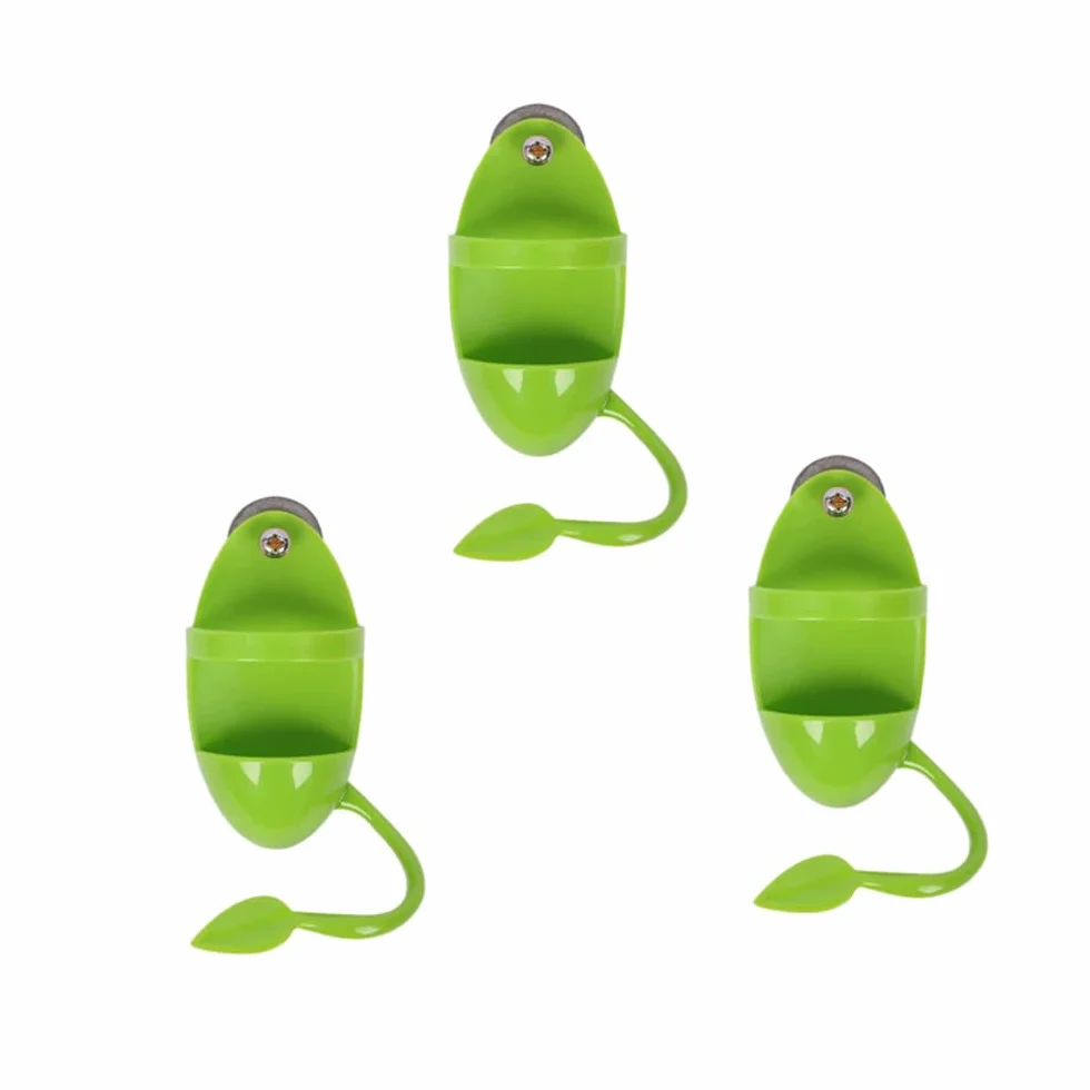3 Pcs Mangiatoia per Uccelli Contenitore Mangiatoie per Pappagalli Giocattolo per Lalimentazione di Ossa di Coccole e Osso di Seppia con Supporto(Verde)