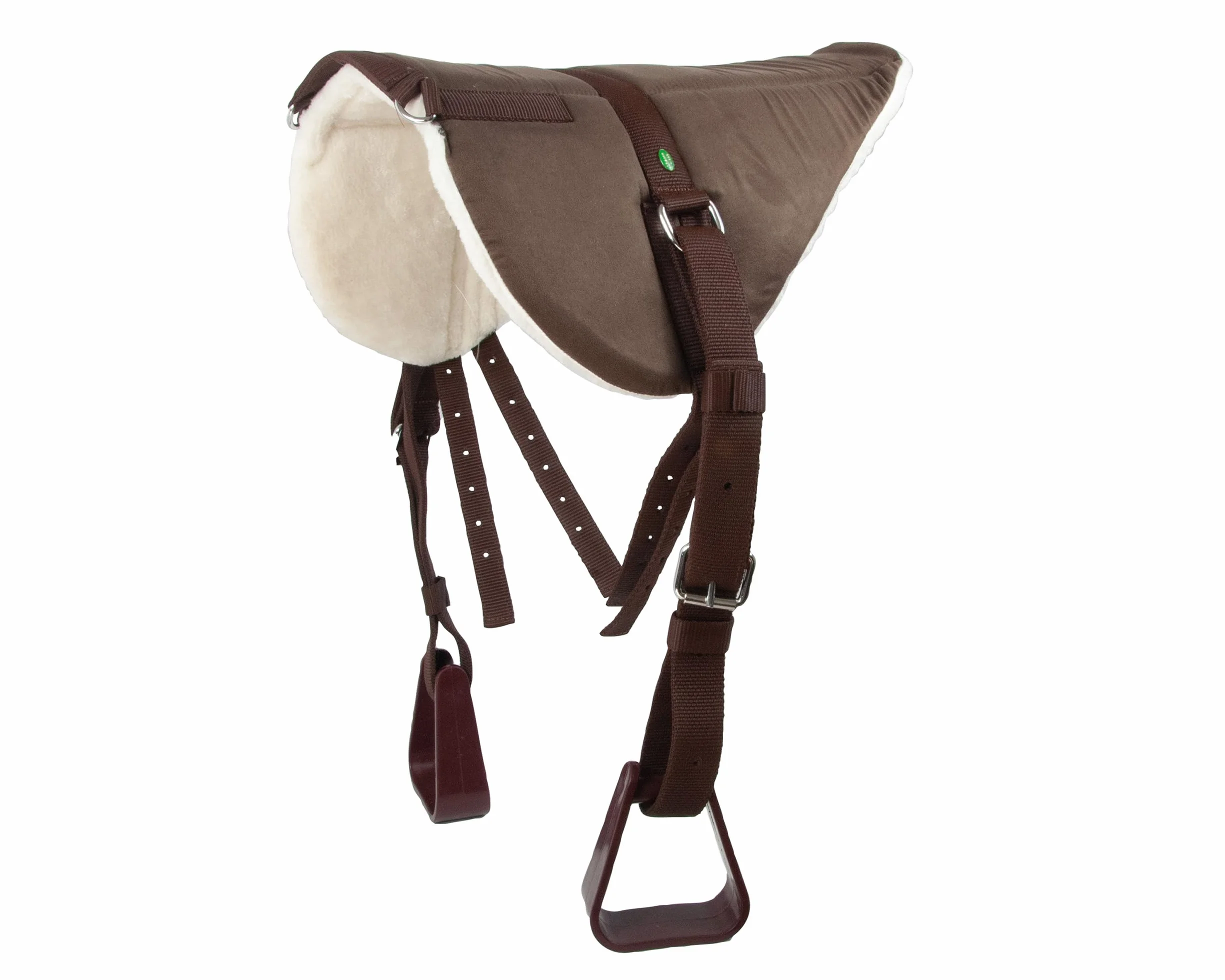 Brama West Reitpad – Bareback Pad Set con staffe, cinghie e imbracatura – Cuscino da equitazione – Marrone – Dimensione Cob