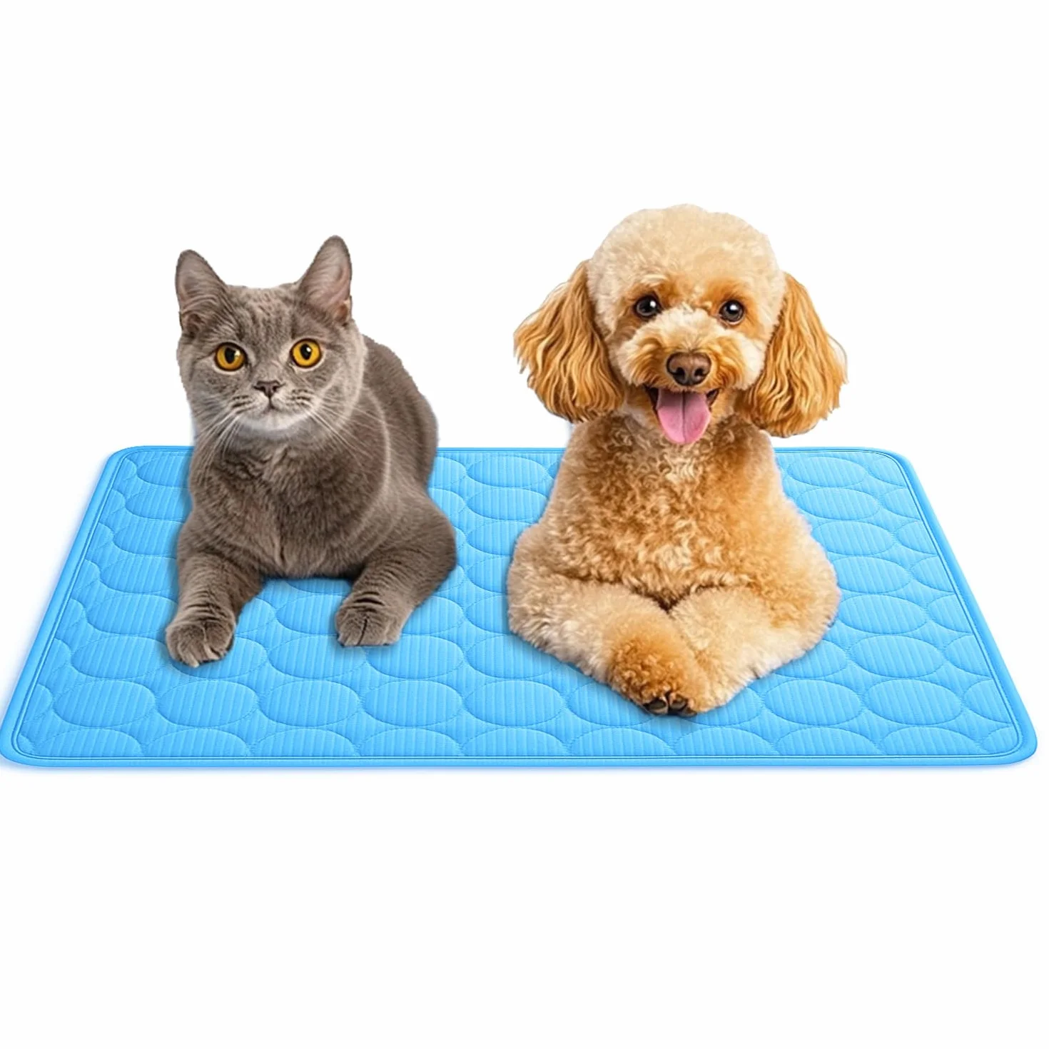 Tappetino Rinfrescante per Cani e Gatti Cuscino Refrigerante Lavabile Antiscivolo Multiuso Blu 60 x 50 cm