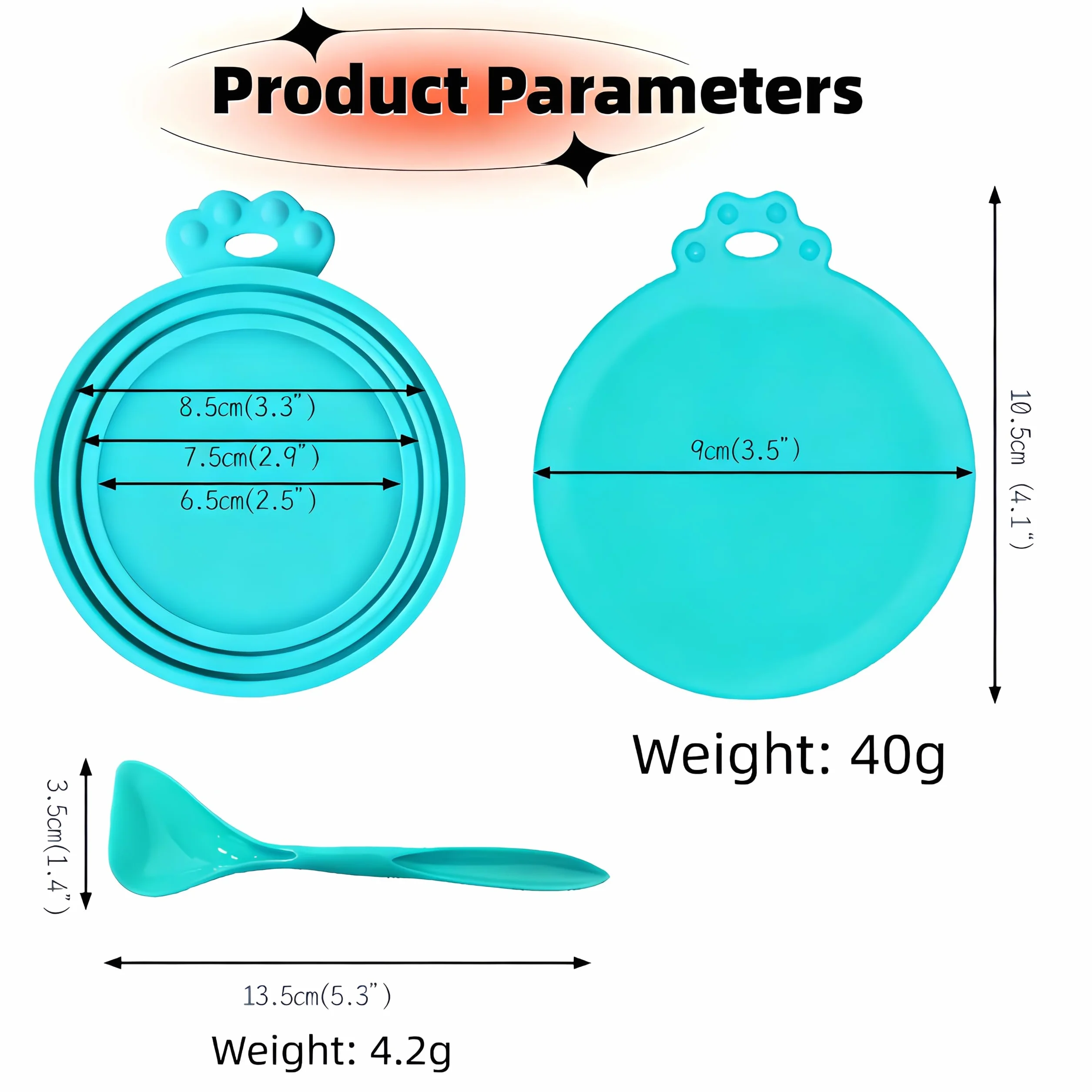 Coperchi universali in silicone per lattine alimentari, adatti per conservare cibo per cani e gatti, coperchi ermetici, in silicone per uso alimentare, adatti a 3 dimensioni standard, blu e