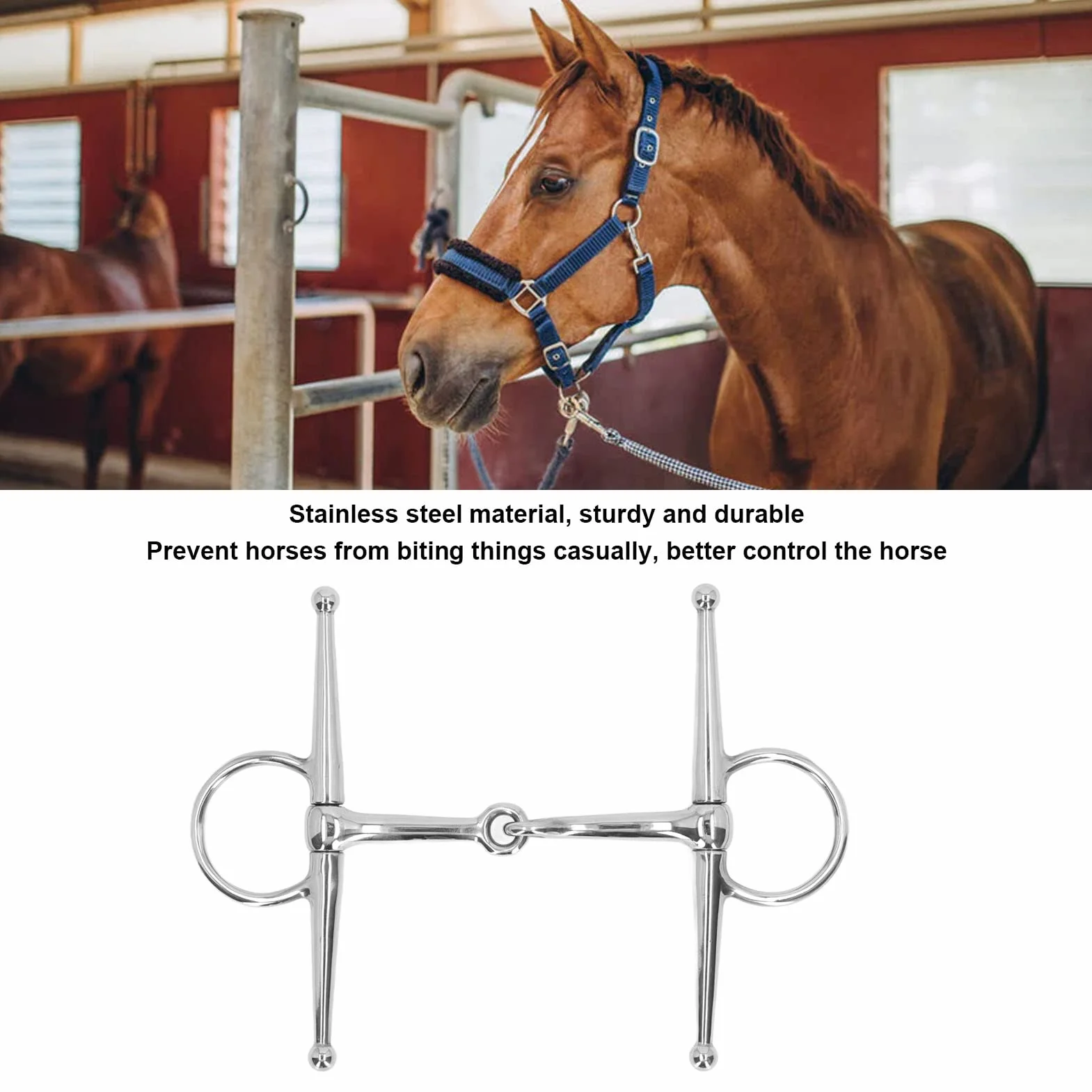 Filetto per cavallo da 125 mm Filetto a bocca di cavallo Filetto a guancia piena Filetto ad anello in acciaio inossidabile Fattoria Punta snodata per cavallo Punta a filetto Filetto per cavallo Gag Sp