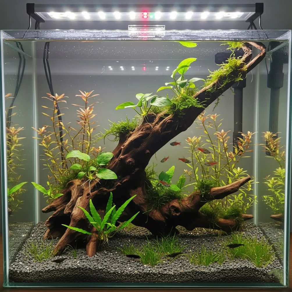 Emours TM - Decorazione per acquario, in legno di derivazione (M/L (20,3-27,9 cm di lunghezza)