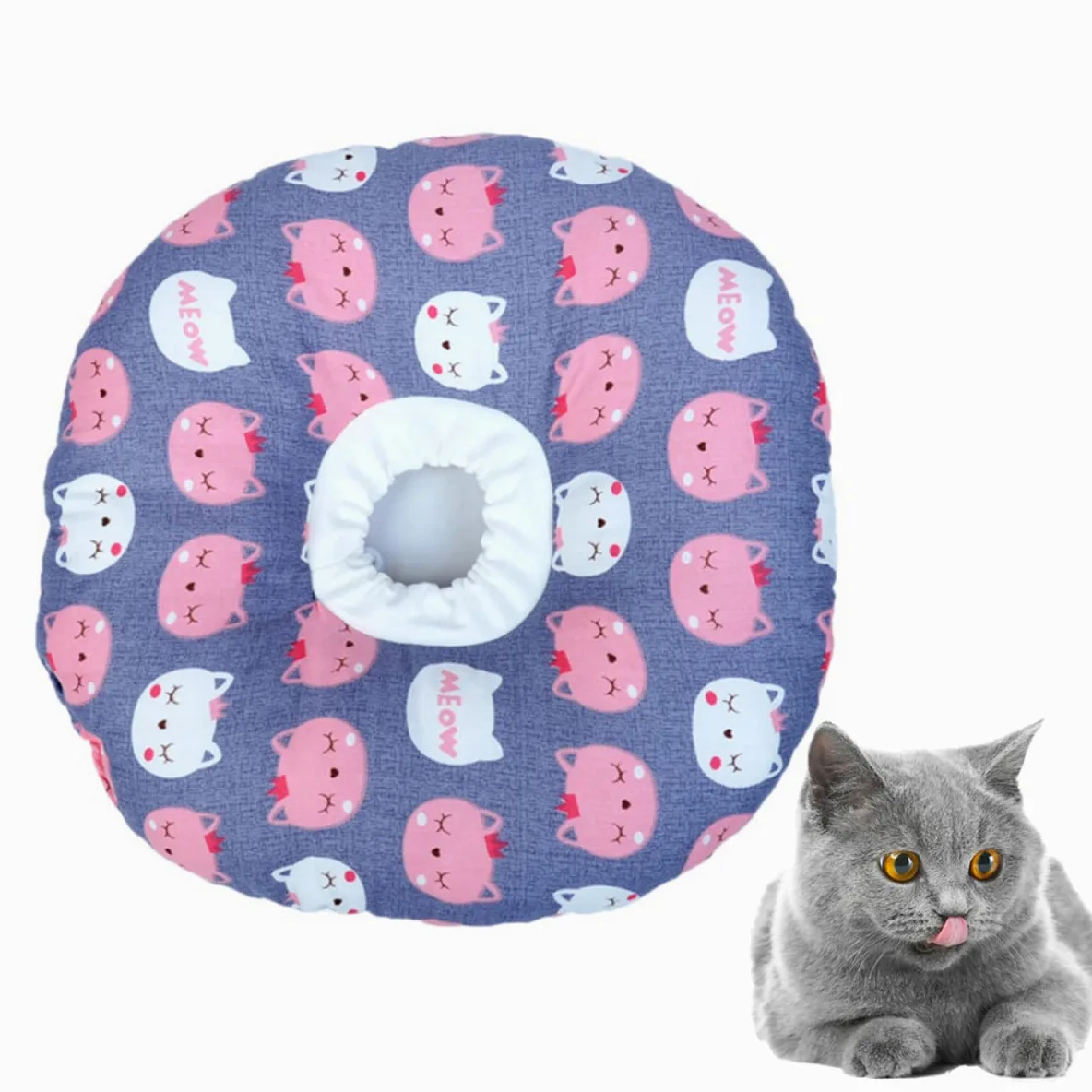 3 Pezzi Collare Per Animali Domestici Con Motivo Alla Moda - Collare Elisabettiano Per Gatti Grigio Taglia S Collare in Spugna Per La Guarigione