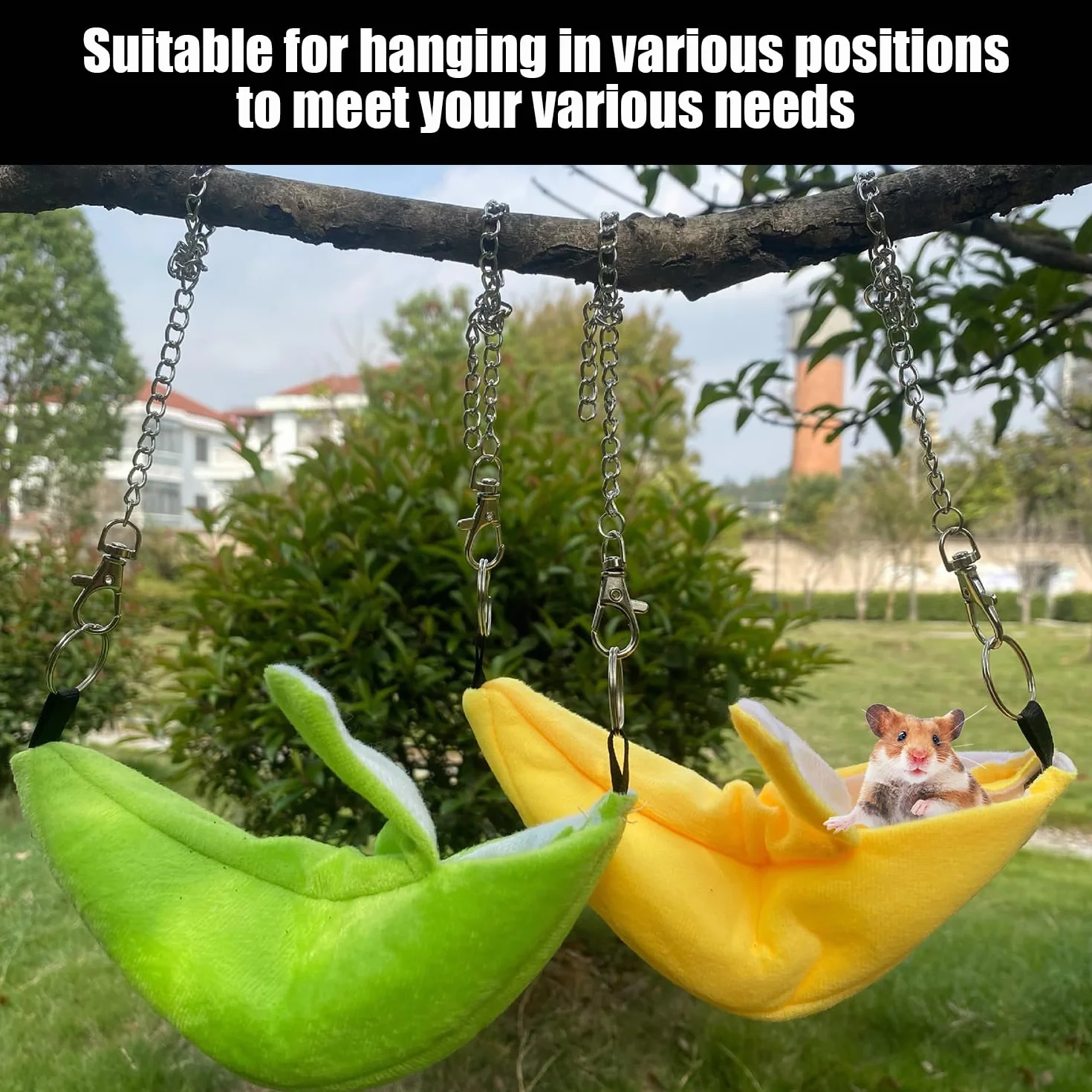 2 Pezzi Letto di Criceto A Forma di Banana, Amaca Sospesa, Letto per Animali Domestici Caldi, Letto per Animali Domestici Creativi, Forniture per Animali Domestici.