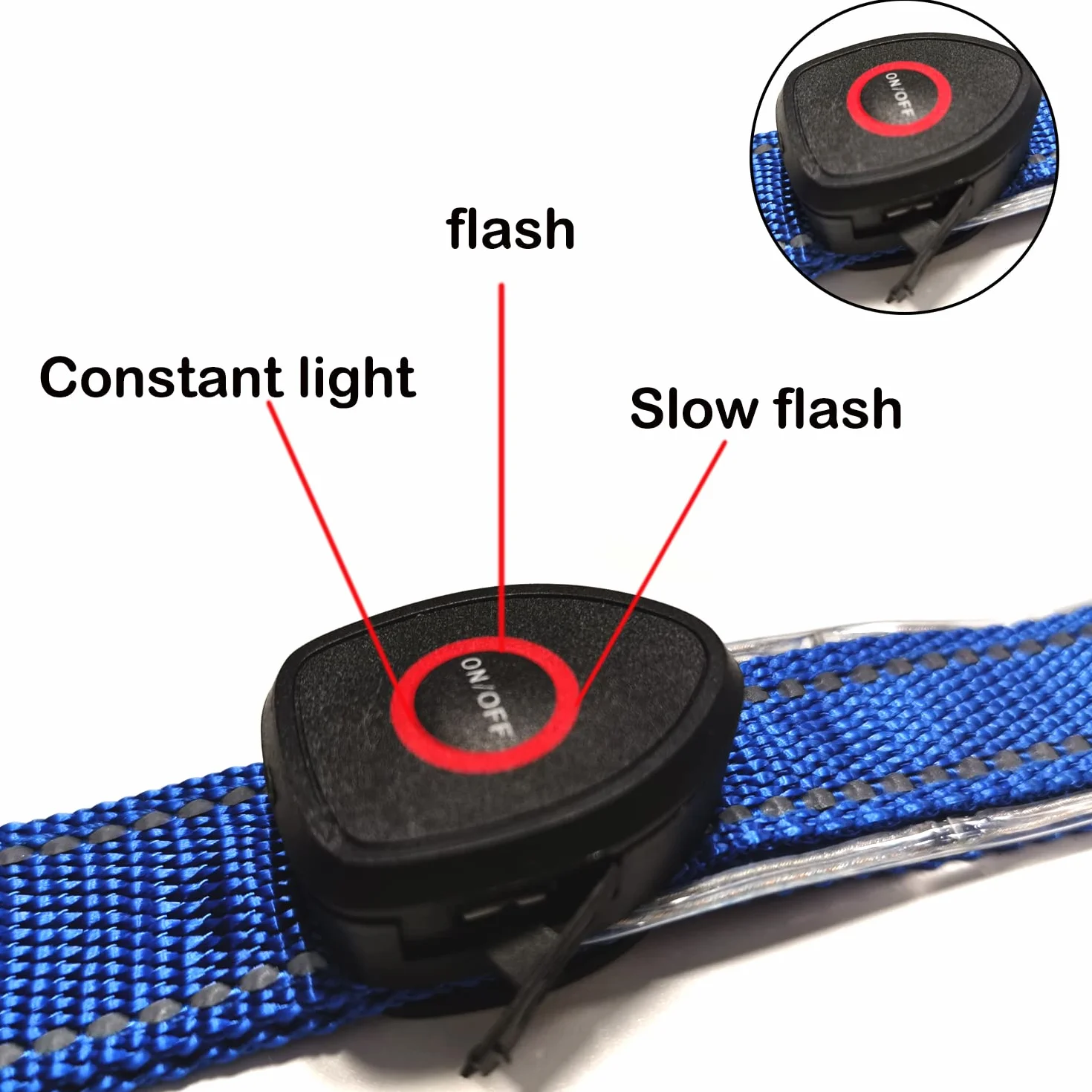 SSZYace Pettorale regolabile a LED per cavallo, in nylon, con luce lampeggiante notturna, equipaggiamento di sicurezza equestre con 3 modalità di illuminazione e ricaricabile tramite USB (blu)