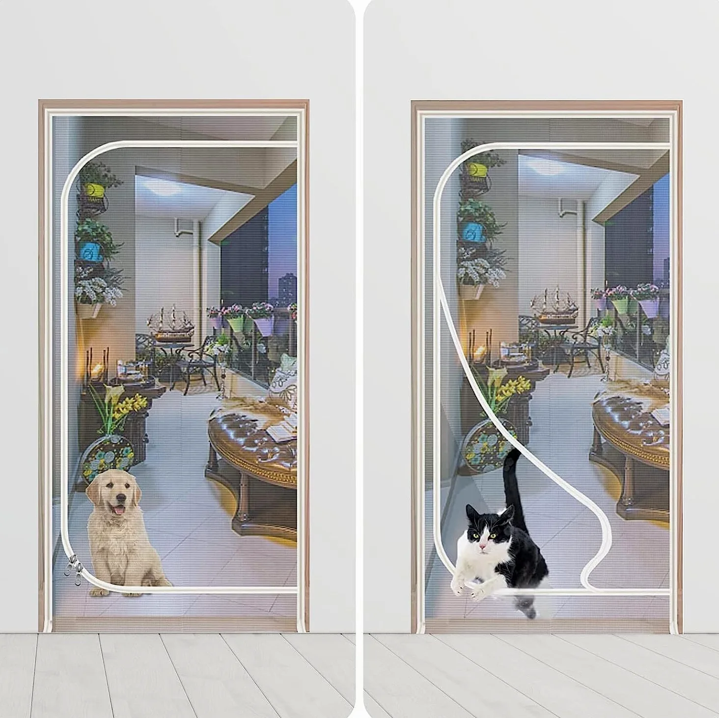 Porta di sicurezza regolabile per gatti, 95 x 200 cm, previene le fughe, ideale per introdurre nuovi gatti estivi (90 x 205 cm)