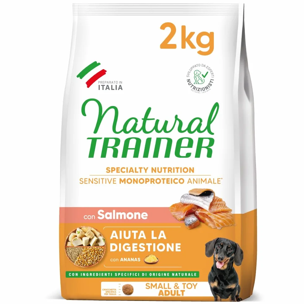 Natural Trainer Sensitive No Gluten Cibo per Cani Puppy&Junior con Salmone 2kg