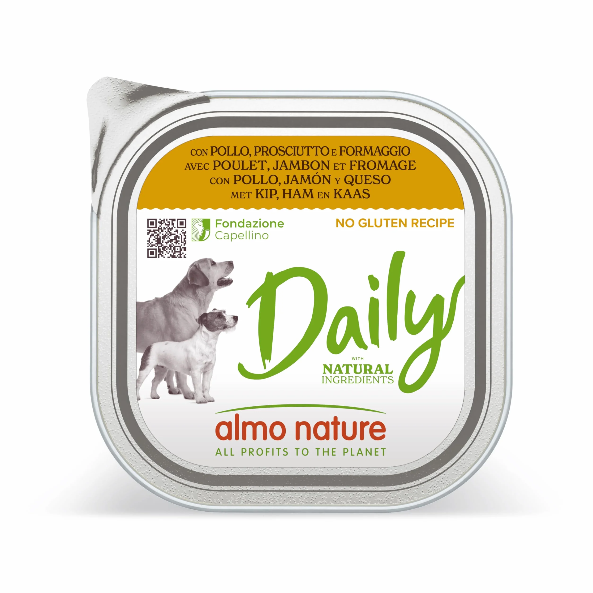 almo Nature Daily Menu Dog No Grain Paté con Pollo, Prosciutto e Formaggio, 9 x 300g