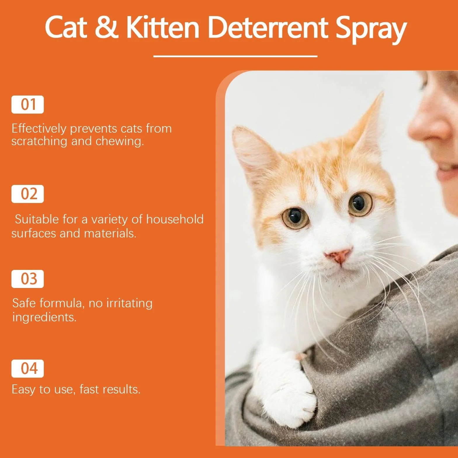 Spray Repellente per Gatti Naturale Anti-Graffio Deterrente, per interni ed esterni, sicuro ed efficace, protegge mobili, divani, tappeti e aree riservate, nuova formula per un migliore addestramento