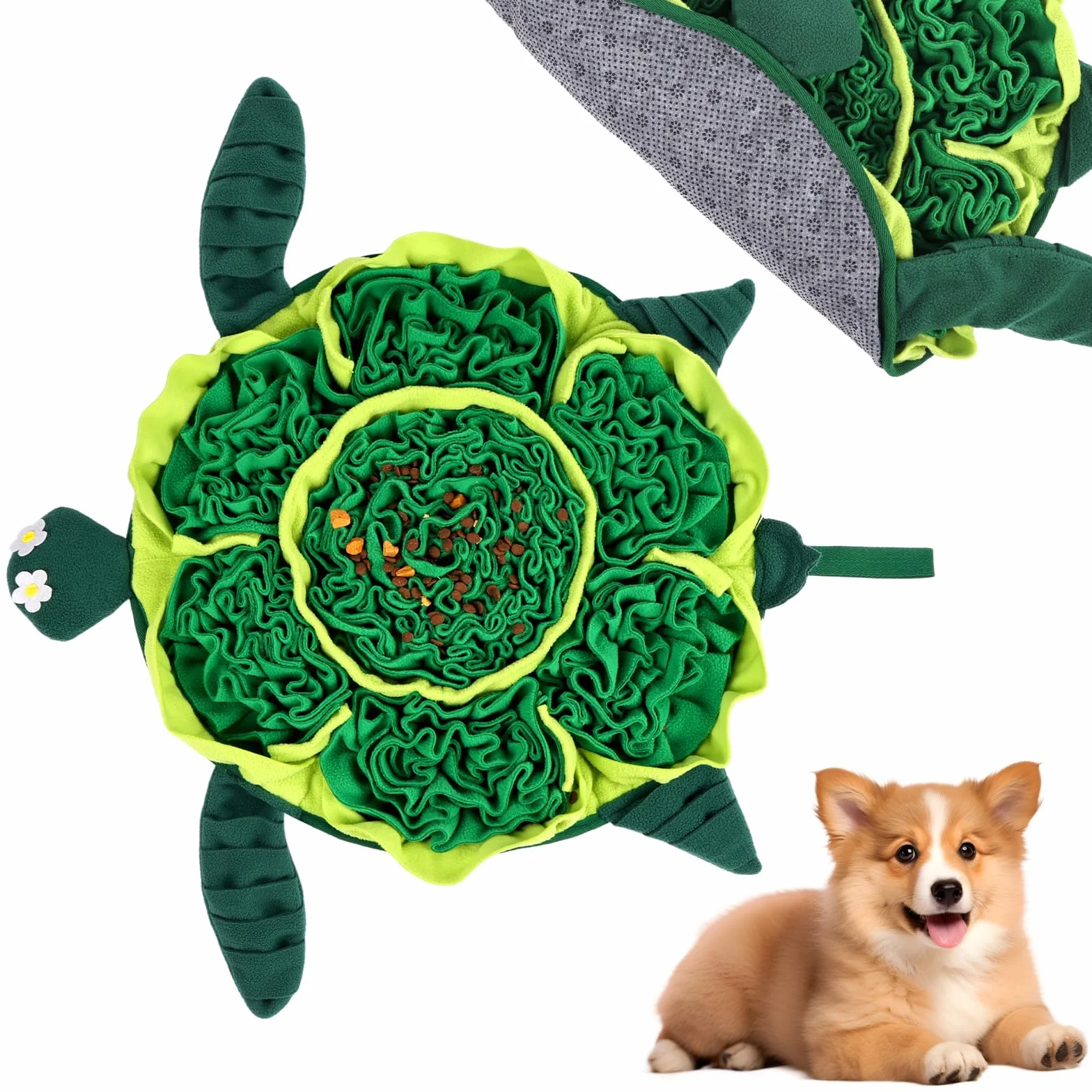 OSDUE Tappeto Olfattivo Cane, 50 cm Foraggiamento Tappeto per Cani Addestramento Foraggiamento di Animali Lavabile Antiscivolo Tappetino Puzzle di Snuffle Giocattolo per Cani Attivazione Mentale Cane