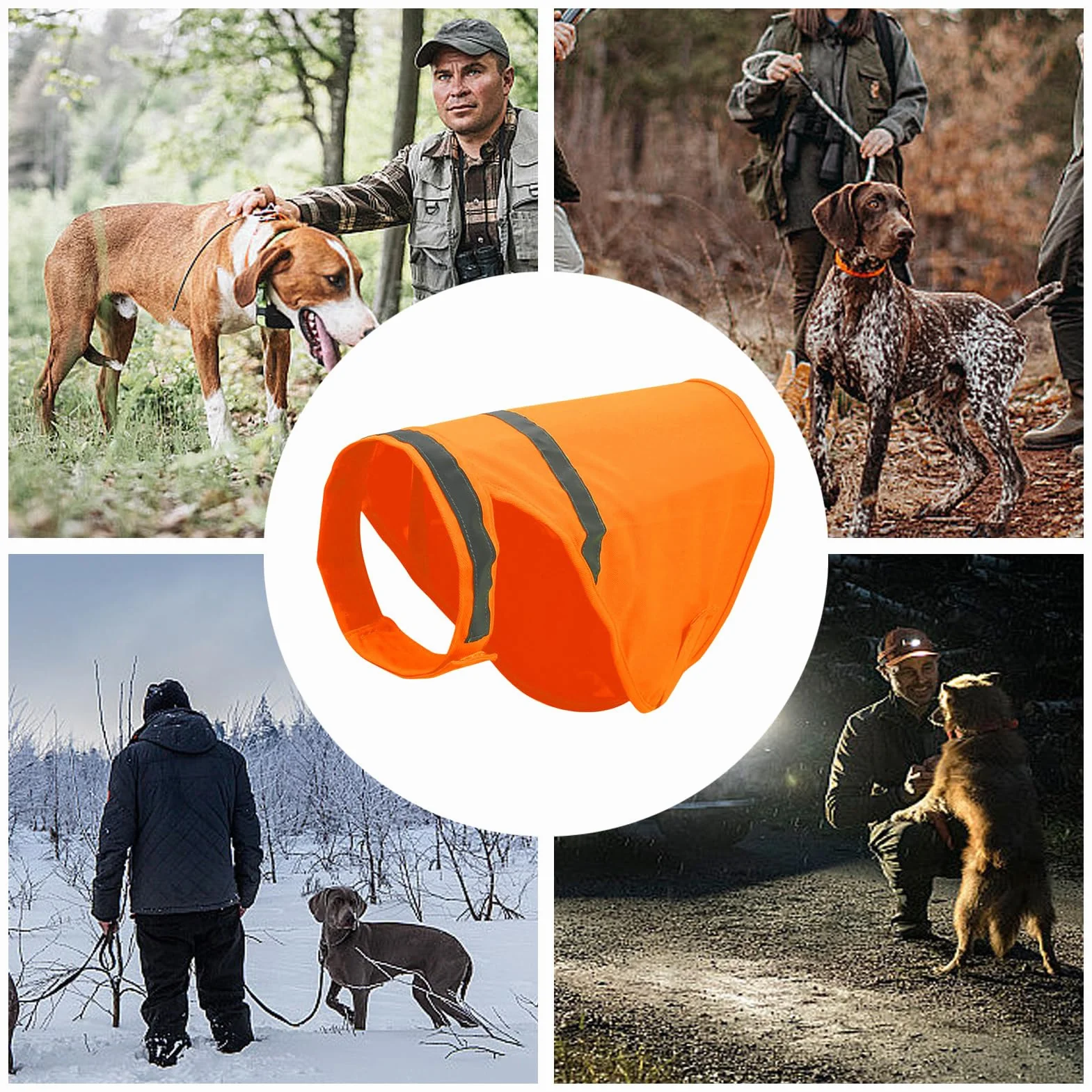 Gilet riflettente per cani,Gilet arancione fluorescente per cani di visibilità per riflettente e traspirante - Forniture per animali domestici comode e leggere per attività all'aperto, cacc