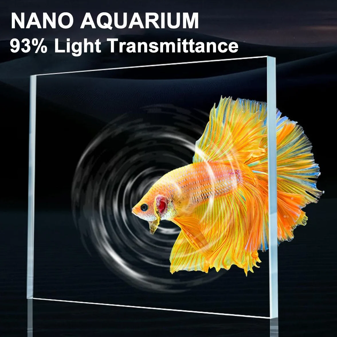 Acquario in vetro nano da 10 l per pesci - Con sistema di luce e filtro - Modello impermeabile e senza detersivo (10 l)