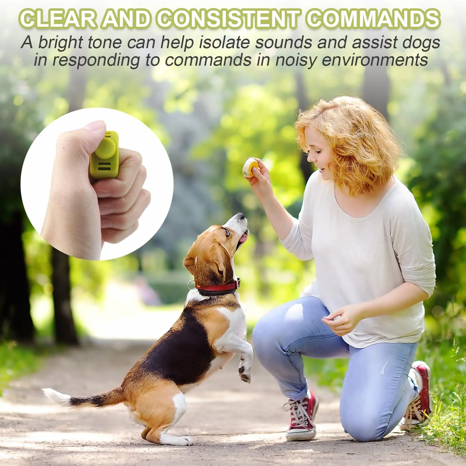 Set da 4 Clicker per Cani 19 mm & 21 mm, Clicker per Cani e Gatti con Anello per Dita, Accessorio per Addestramento, Set Clicker per Cani, Gatti e Cavalli, Clicker Pratico e Compatto