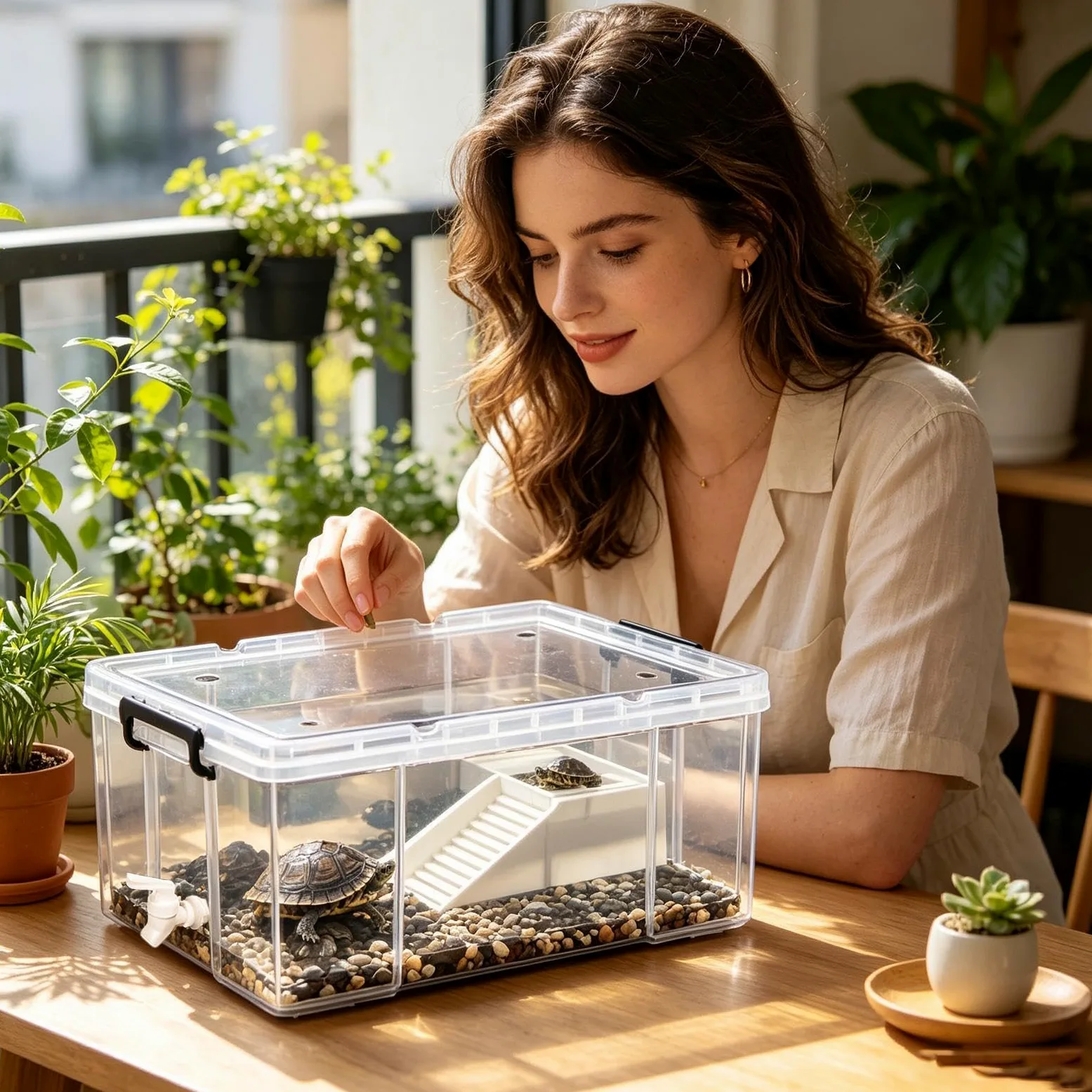 Vasca Trasparente Per Tartarughe Terrario Abitativo Trasparente per | Vasca Spaziosa Per Tartarughe Uso Interno: Casa, Camera Da , Appartamento, Dormitorio, Ufficio, Aula E Sog