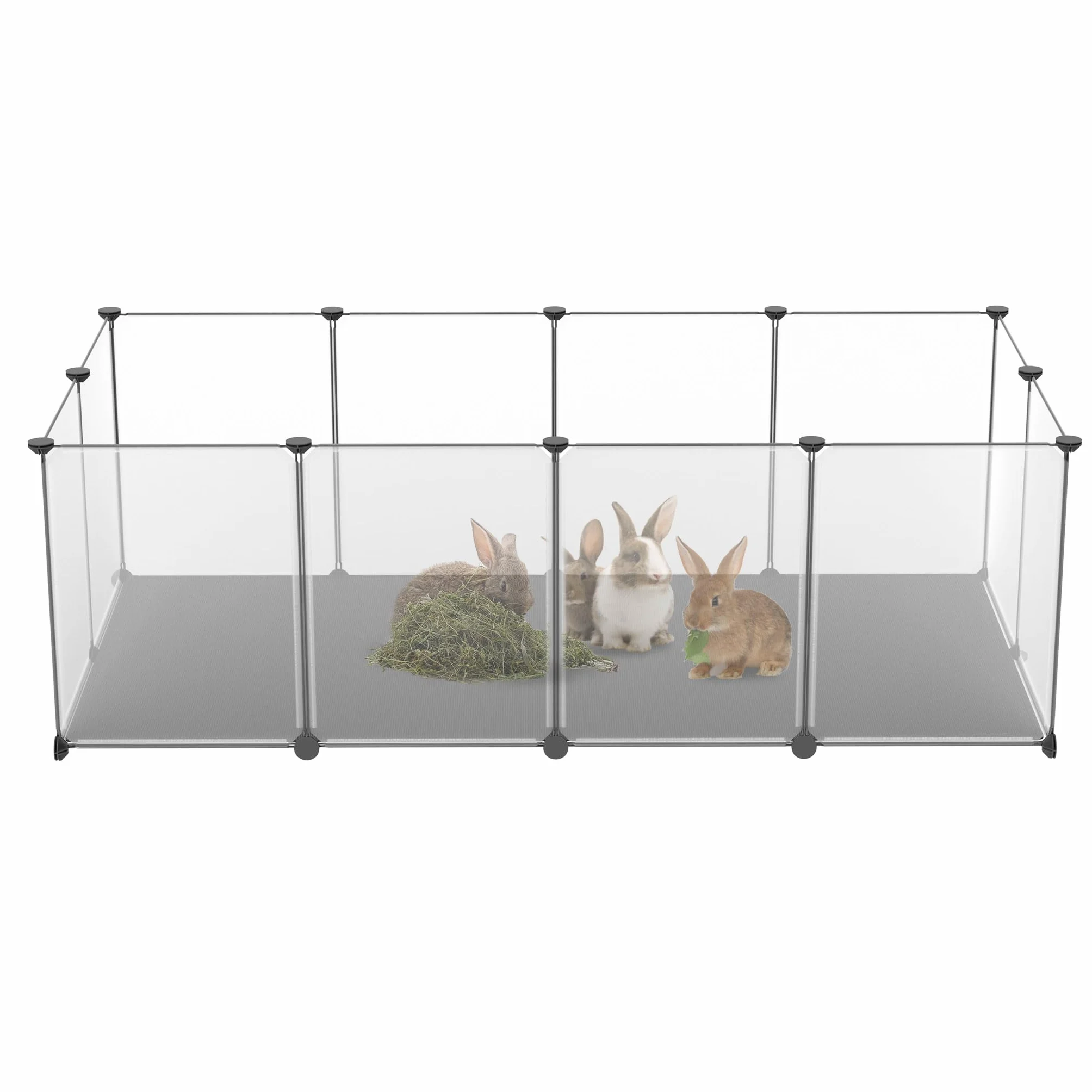 FIVMEN Recinzione libera per conigli 143x73x46 cm 12 piastre plastica esterni