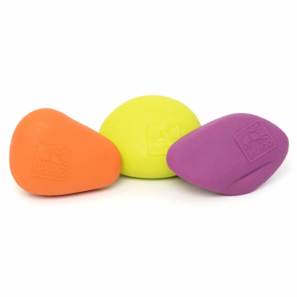 Kurgo - Gioco da Riporto per Cani adatto al Gioco in Acqua, con Struttura Resistente, Elementi Galleggianti, Colori Vivaci e Materiale Non Tossico - Confezione da 3