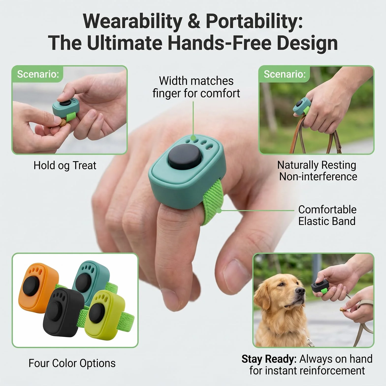 Set 4 Clicker Addestramento Cane, Accessorio Pratico Educazione Cane, Clicker Anello Dito per Educazione Cane, Accessorio Cane Clicker Anello per Cani Gatti Cavalli Addestramento