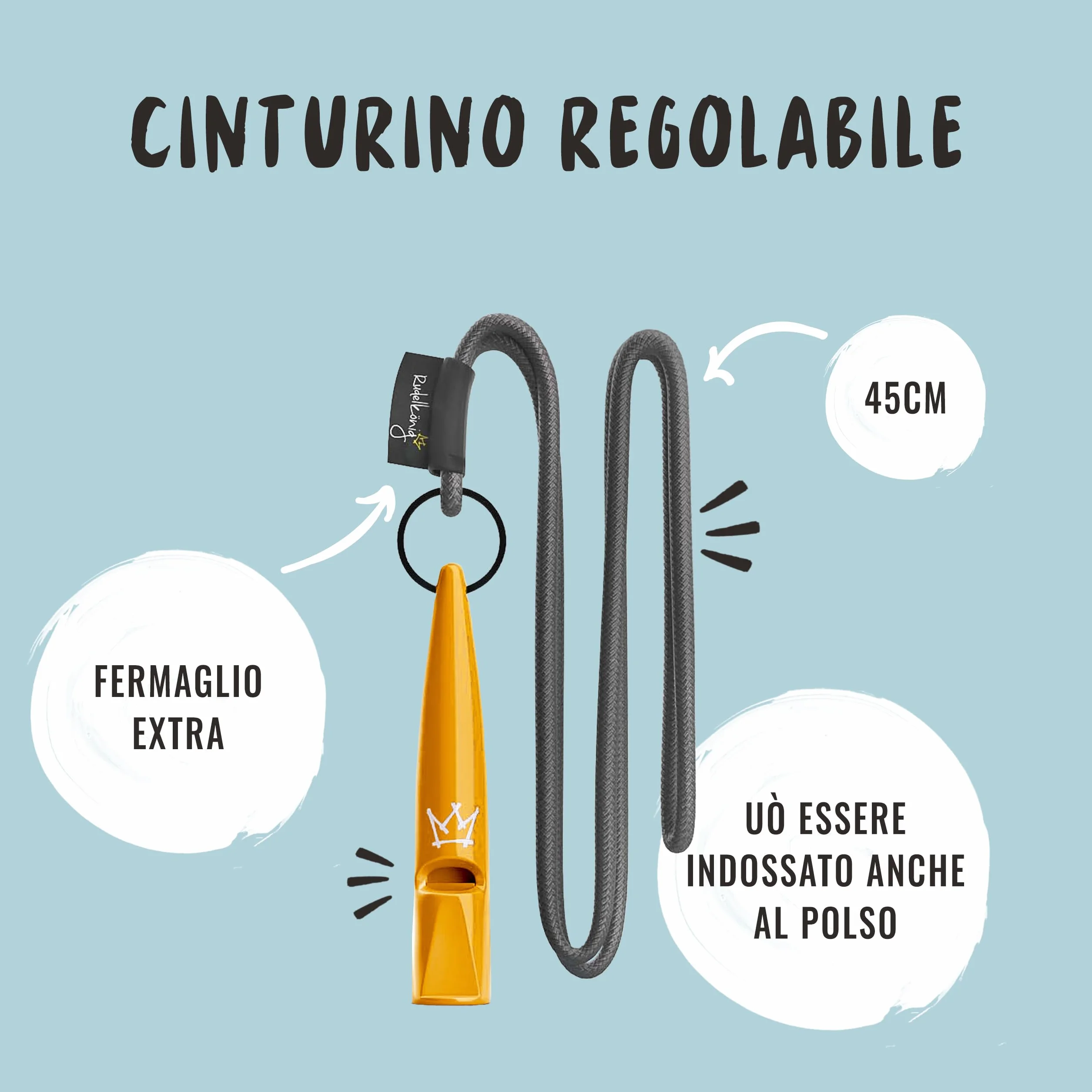 Rudelkönig Fischietto per Cani Richiamo - Fischio per Cani Addestramento Professionale - Fischietto Cani con Cinturino Regolabile
