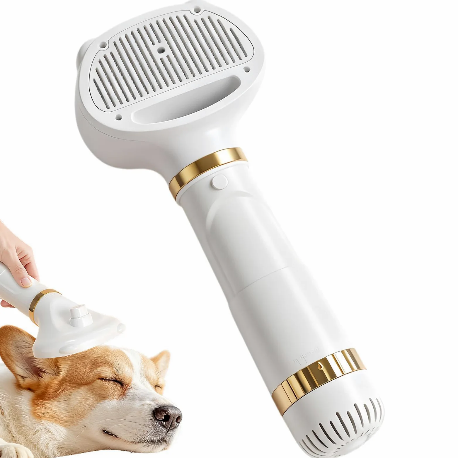 Spazzola Asciugacapelli Per Cani Pettine Rimuovipelo Per Cani | Asciugacapelli per Gatti con Spazzola Slicker a Temperatura Regolabile Adatto A Casa Appartamento Viaggio Doccia Bagno