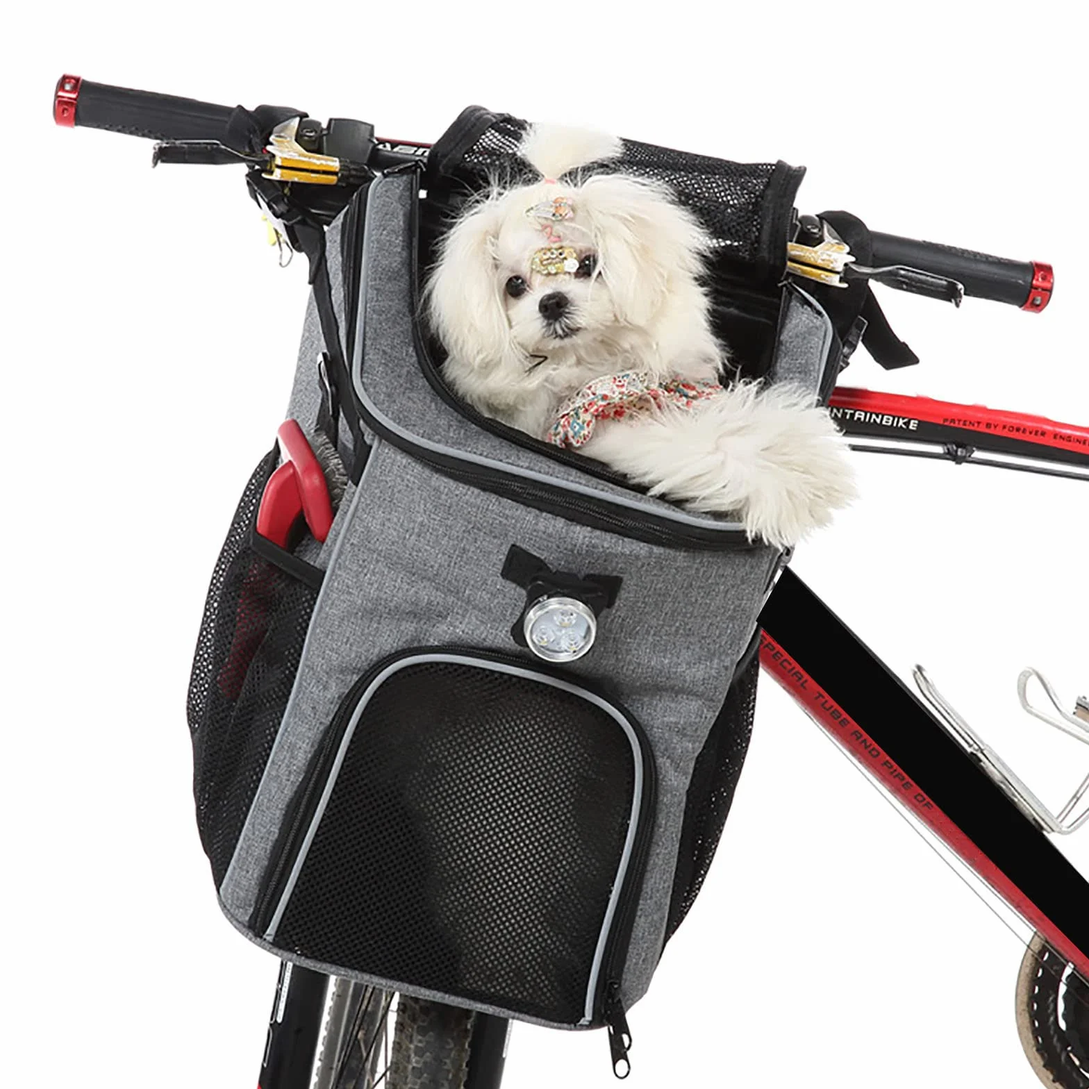 Cestino da bici per cani, zaino espandibile con lati morbidi, cestino per bicicletta per cani di piccola taglia, seggiolino auto, per cuccioli di piccola taglia, con finestra in rete, borsa per cani a