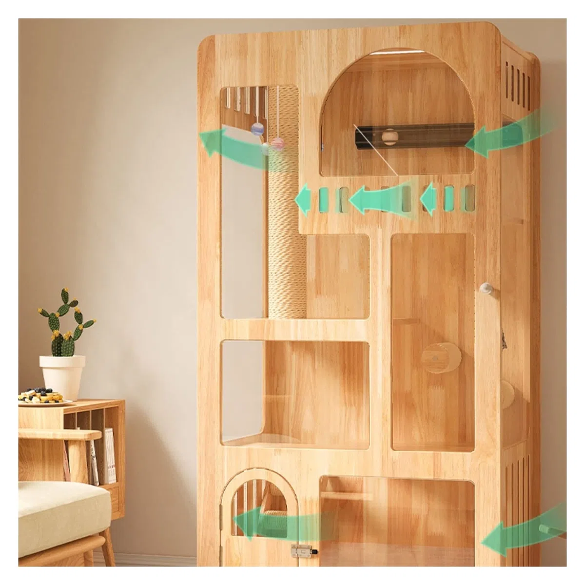 Casa del Gatto Gabbia for Gatti in Legno for Gatti con Toilette for la casa Cuccia for Gatti Grande Lettiera for Gatti Gabinetto for Gatti da caffè Gabbia per Gatti