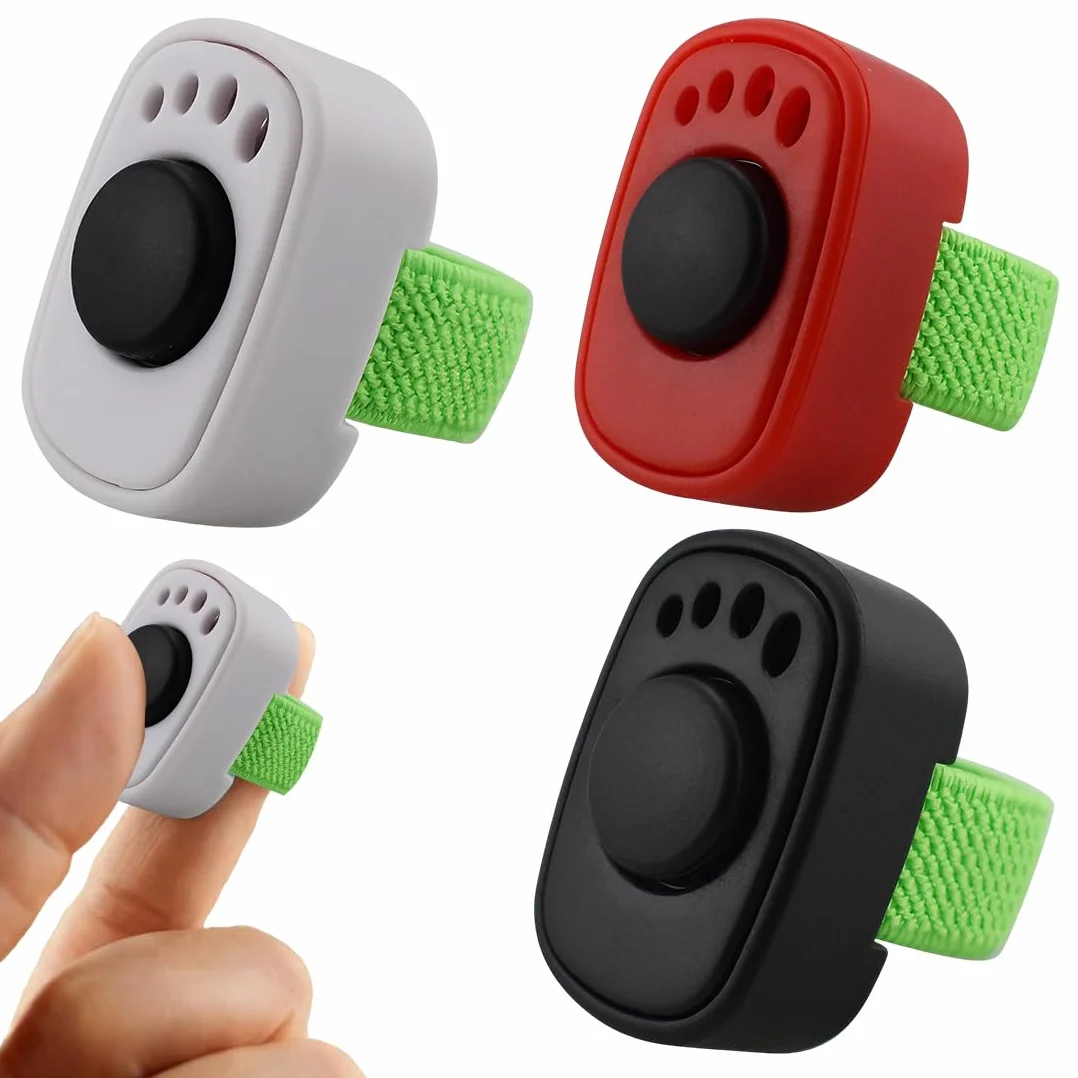 GXGM 3 Pezzi Clicker per Cani e Gatti con Anello per Dita Pratico Accessorio per Addestramento Set Clicker per Cani addestramento, Gatti e Cavalli, Pratico e Compatto
