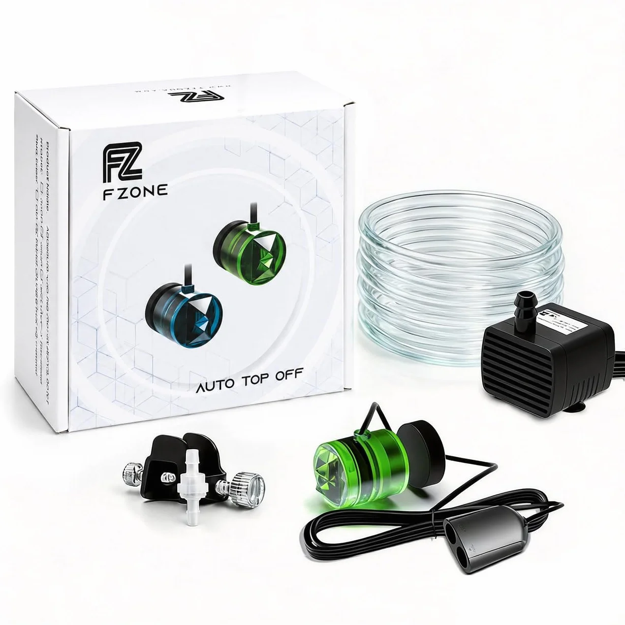 FZONE Osmolatore Acquario ATO Sistema di Riempimento Automatico con Pompa, Riempimento Acqua Acquario con Doppio Sensore Ottico, QST, ETFT Intelligente per Serbatoio di Barriere e Piante